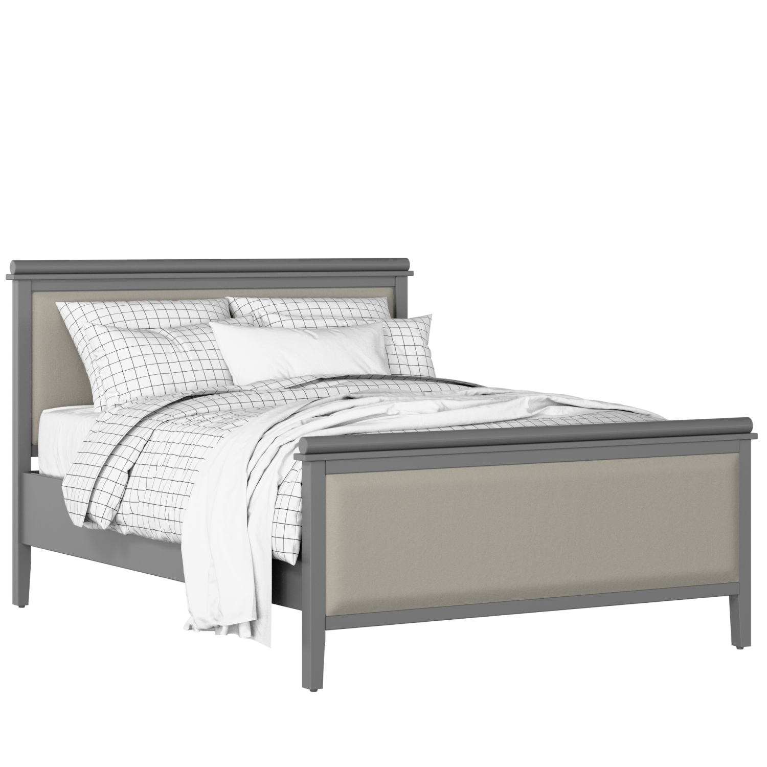 Nocturne Upholstered wood upholstered bed in grey with Silver fabric