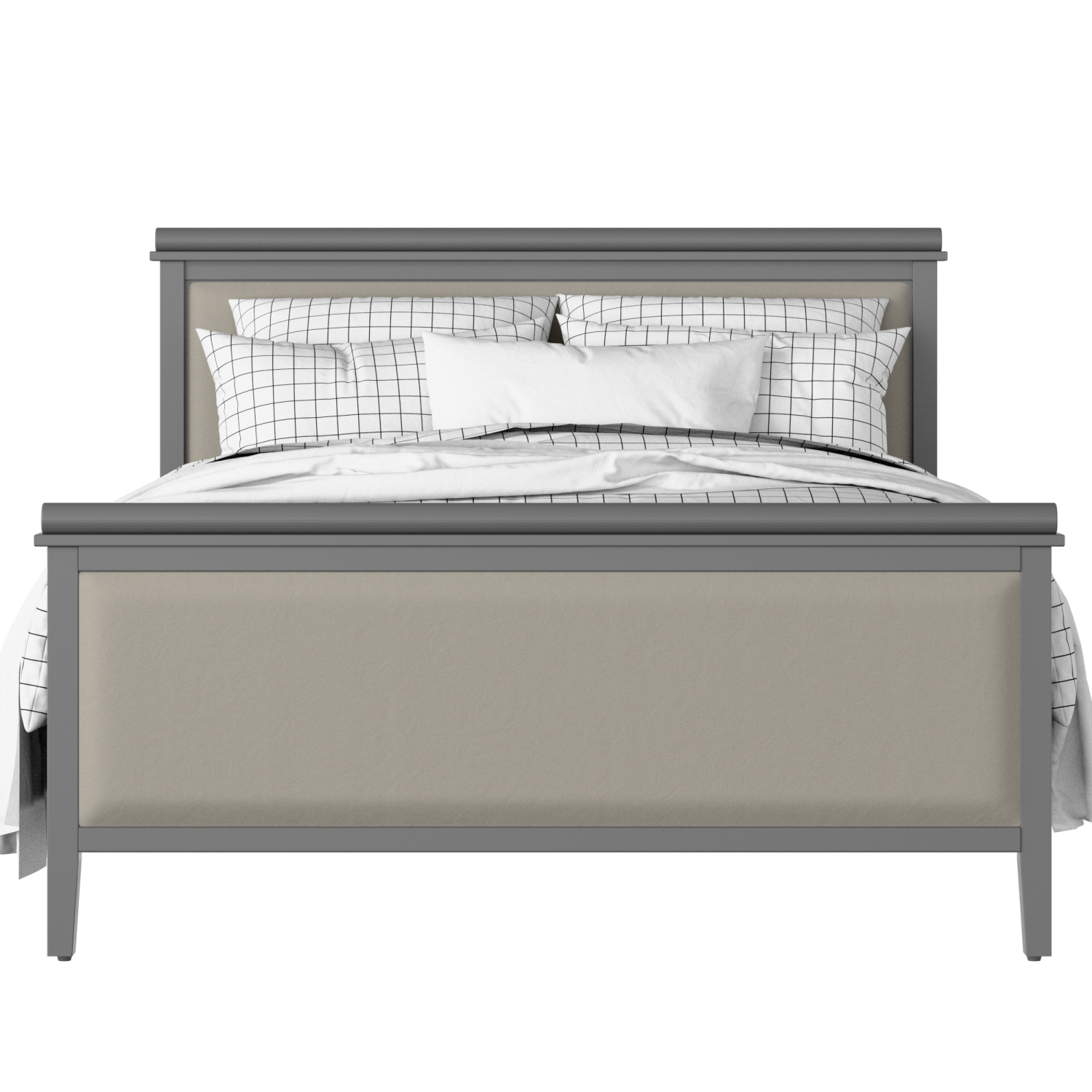 Nocturne Upholstered wood upholstered upholstered bed in grey with Silver fabric