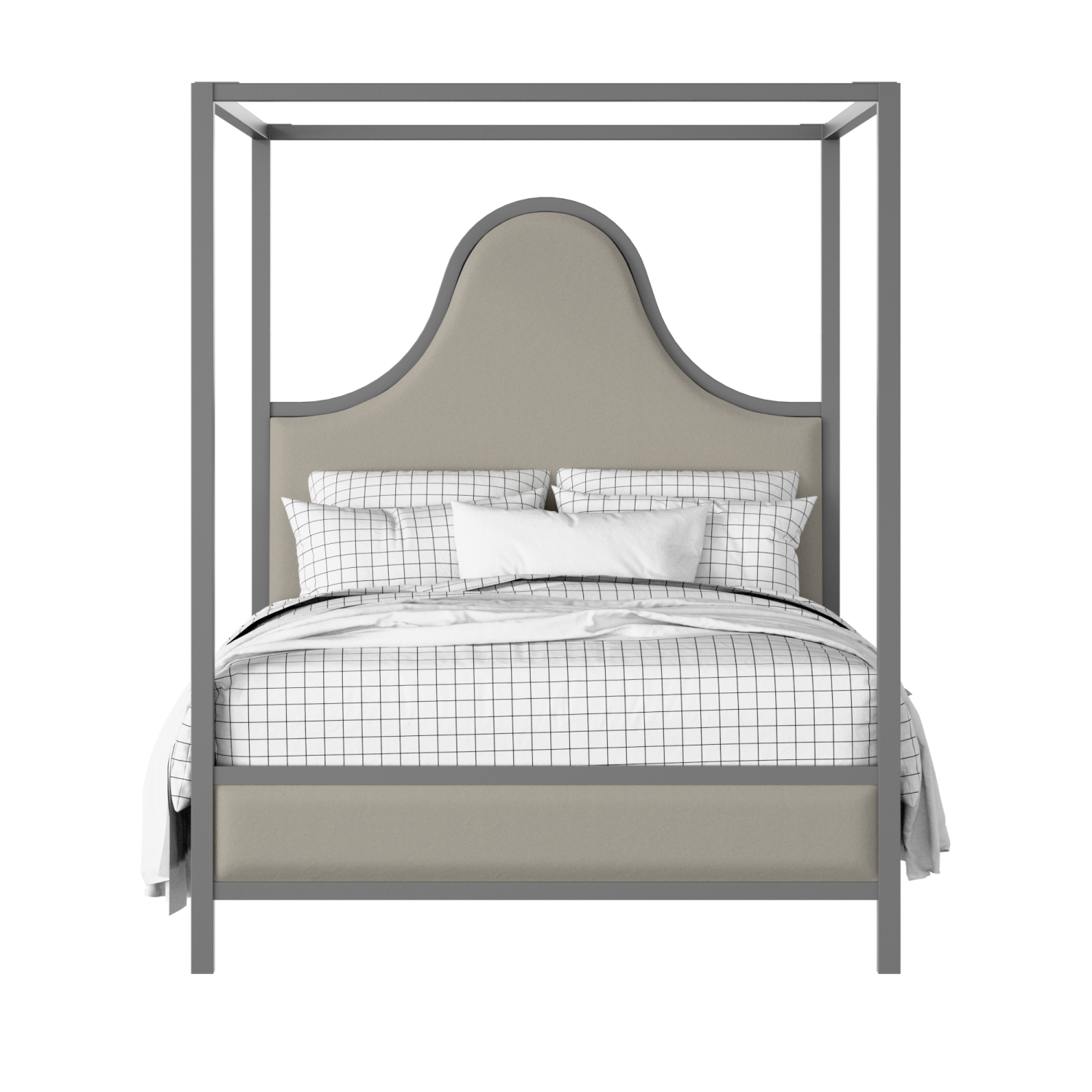 Rowe Upholstered wood upholstered upholstered bed in grey with Silver fabric