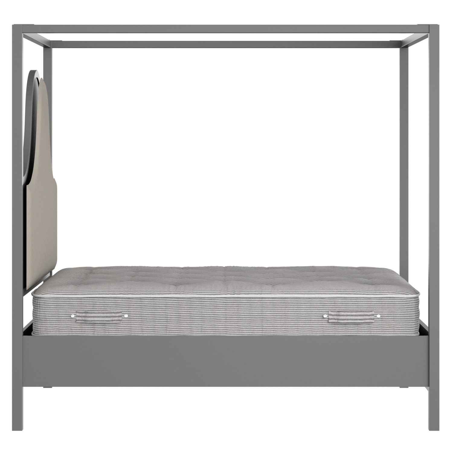 Rowe Upholstered wood upholstered bed in grey with Silver fabric