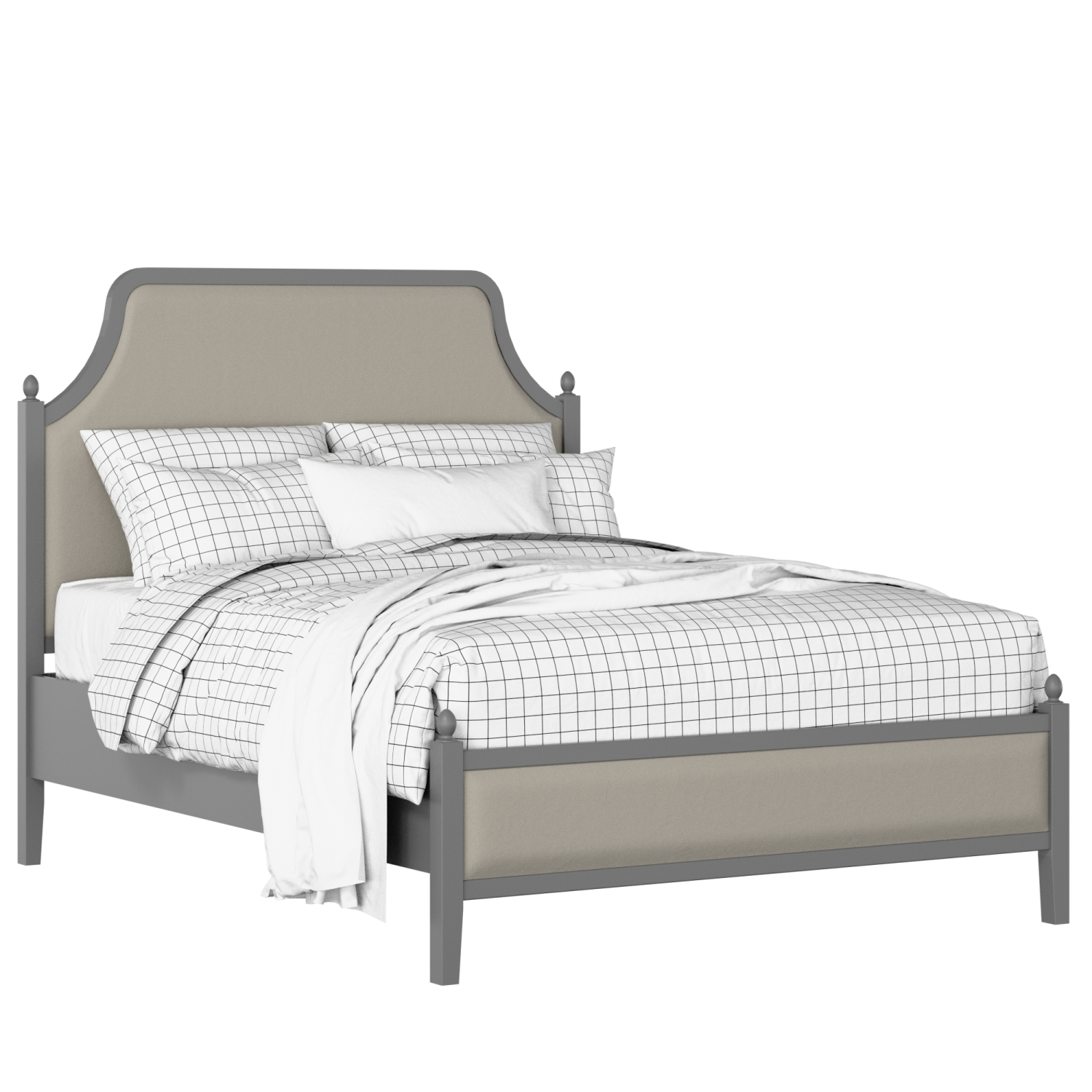 Ruskin Slim Upholstered wood upholstered bed in grey with Silver fabric