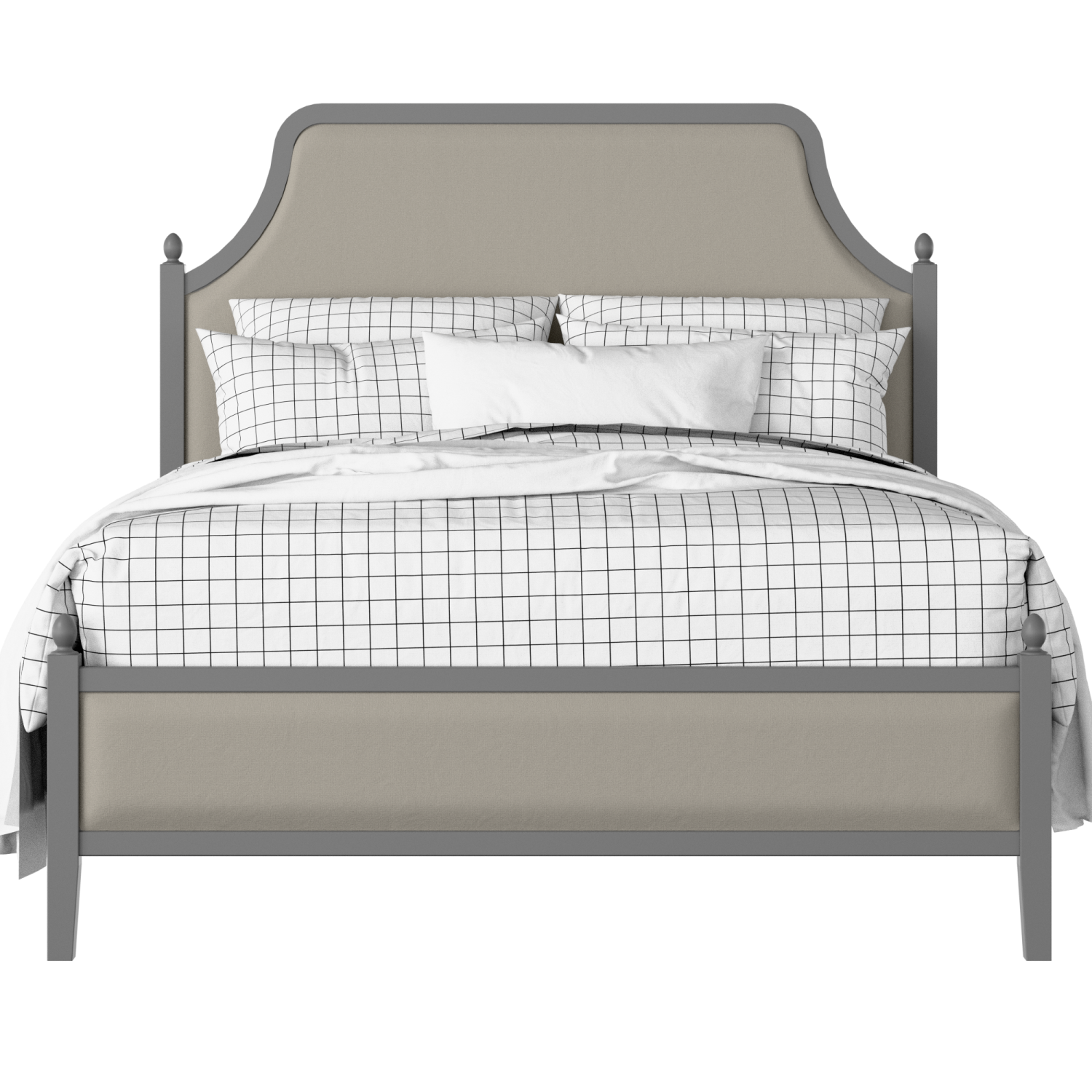 Ruskin Slim Upholstered wood upholstered upholstered bed in grey with Silver fabric