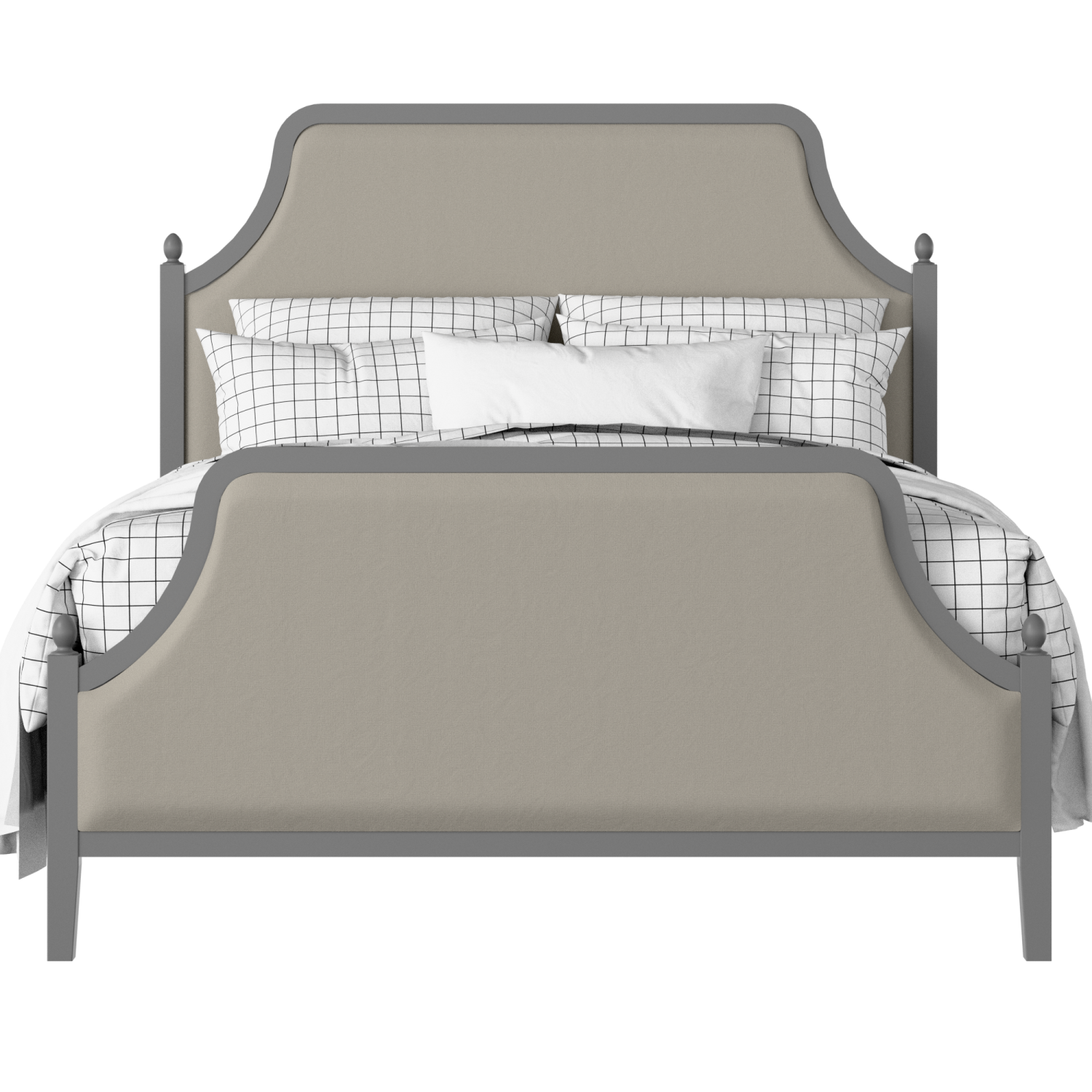 Ruskin Upholstered wood upholstered upholstered bed in grey with Silver fabric