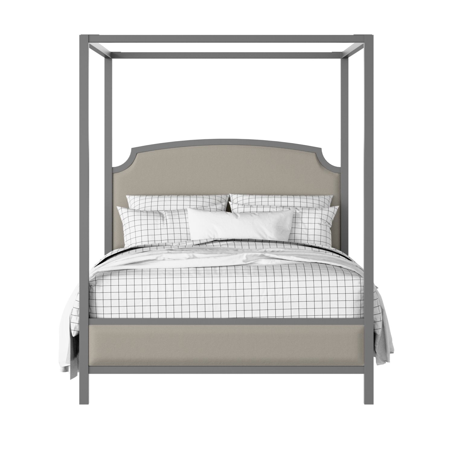 Shelley Slim Upholstered wood upholstered upholstered bed in grey with Silver fabric