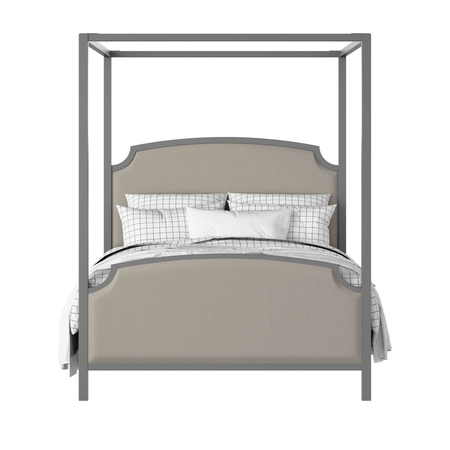 Shelley Upholstered wood upholstered upholstered bed in grey with Silver fabric