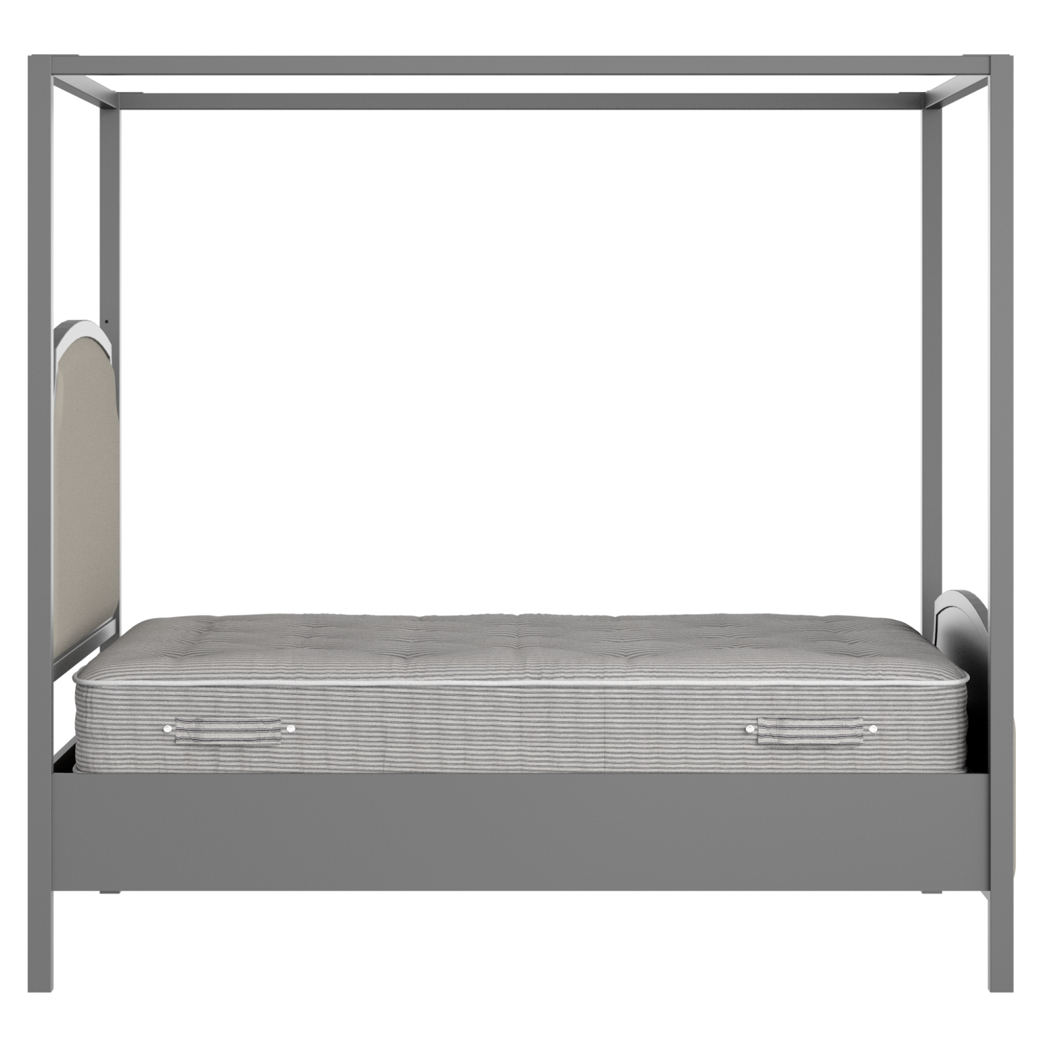 Shelley Upholstered wood upholstered bed in grey with Silver fabric