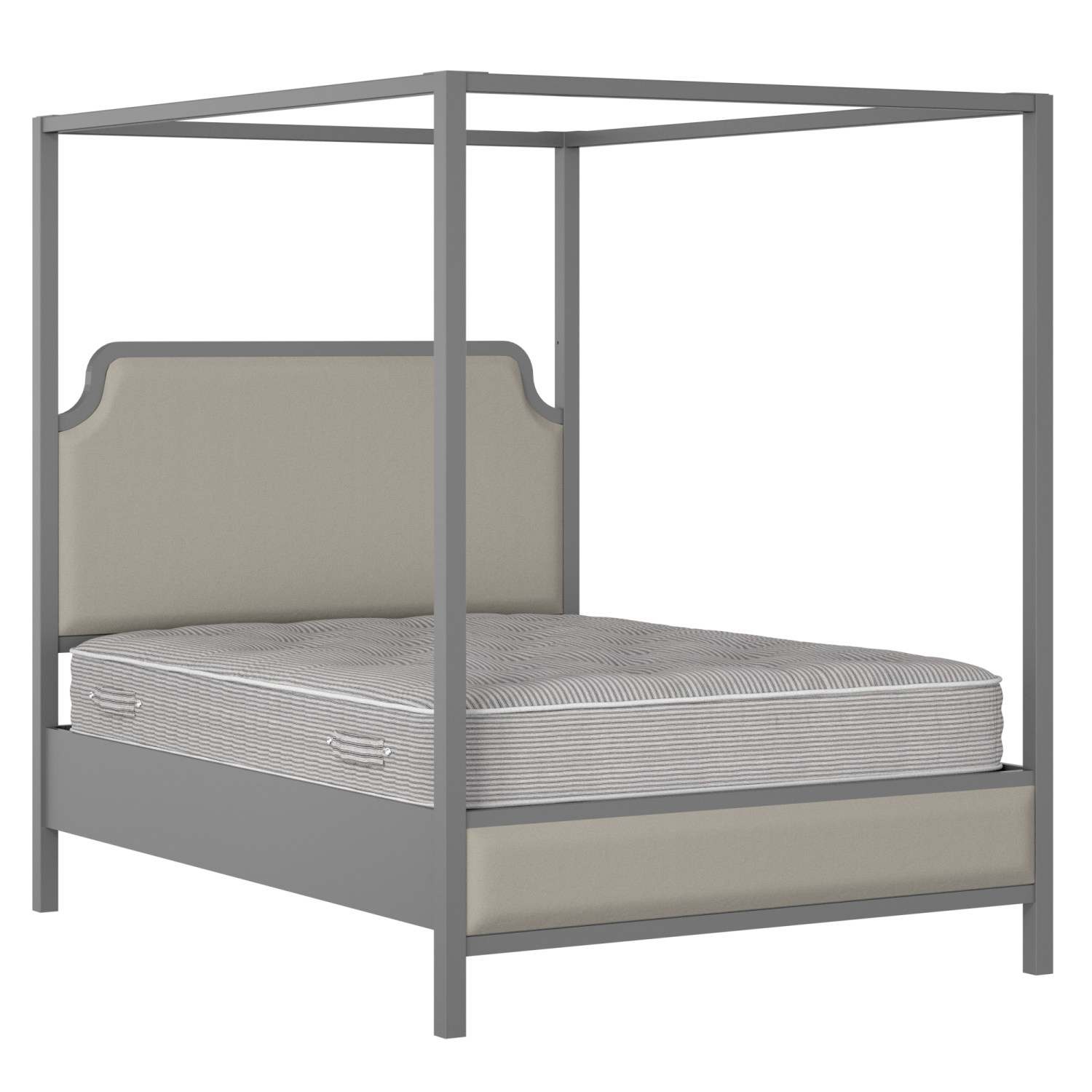 Tate Slim Upholstered wood upholstered bed in grey with Silver fabric