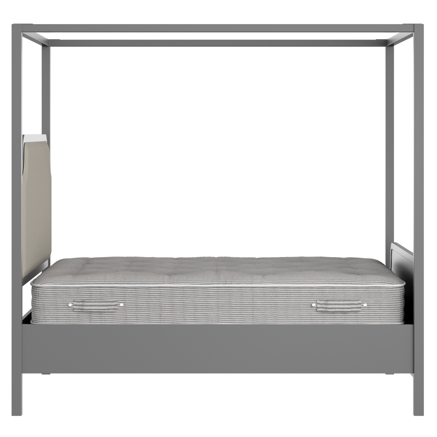 Tate Upholstered wood upholstered bed in grey with Silver fabric
