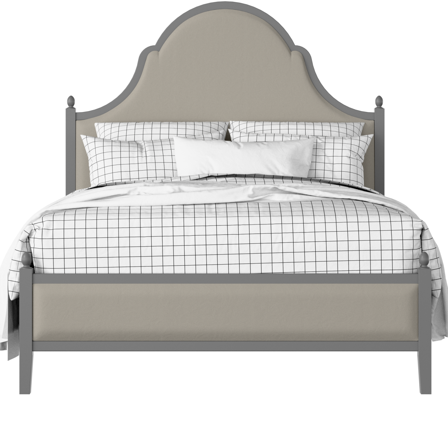 Tennyson Upholstered wood upholstered upholstered bed in grey with Silver fabric
