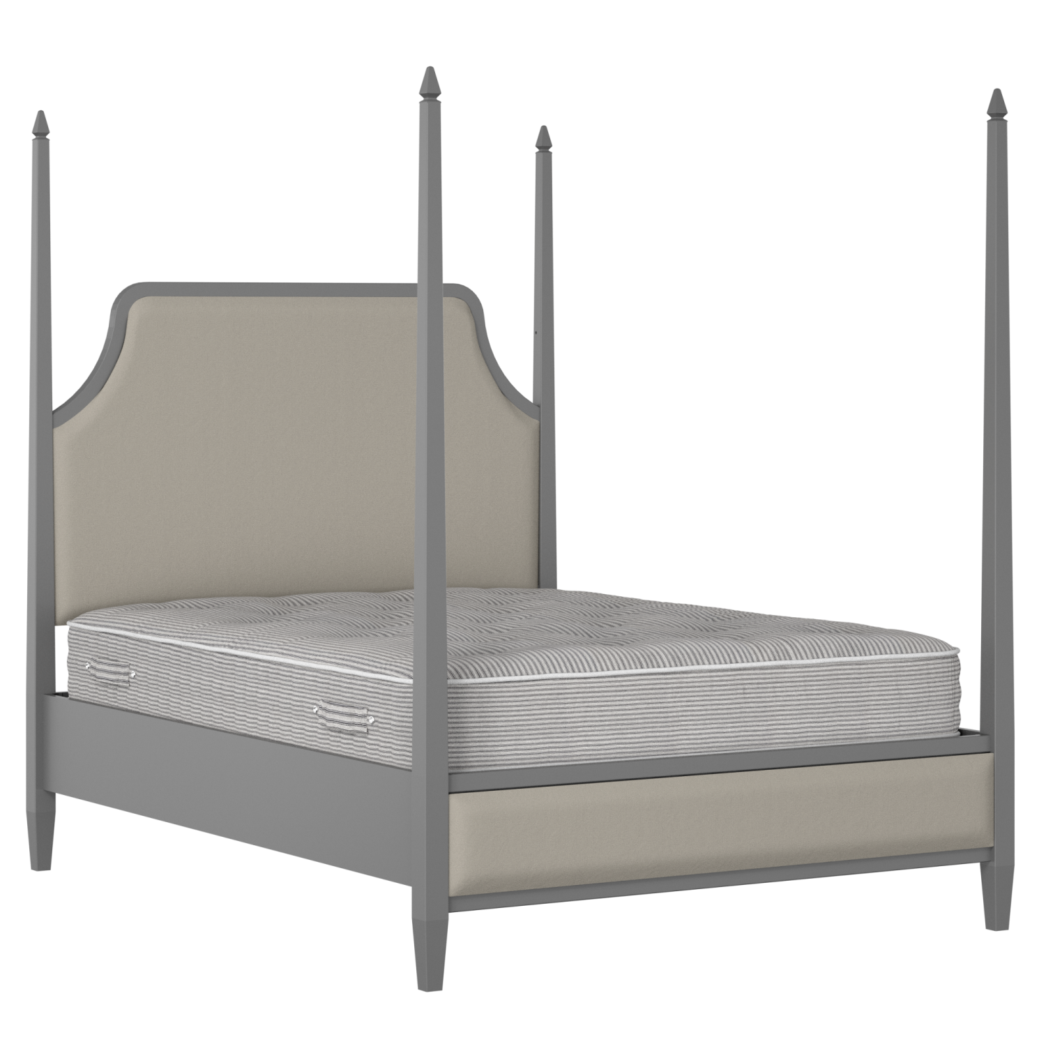 Turner Upholstered wood upholstered bed in grey with Silver fabric