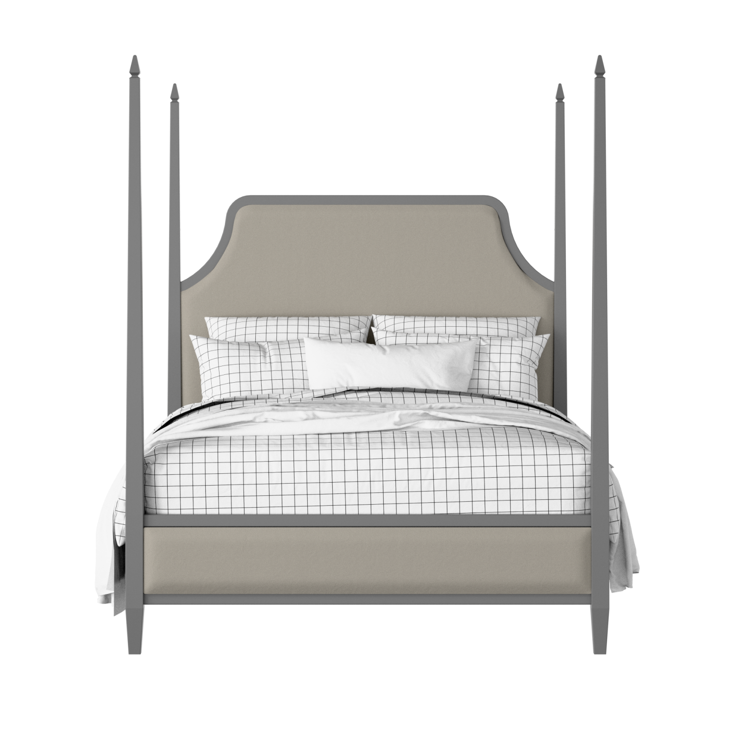 Turner Upholstered wood upholstered upholstered bed in grey with Silver fabric