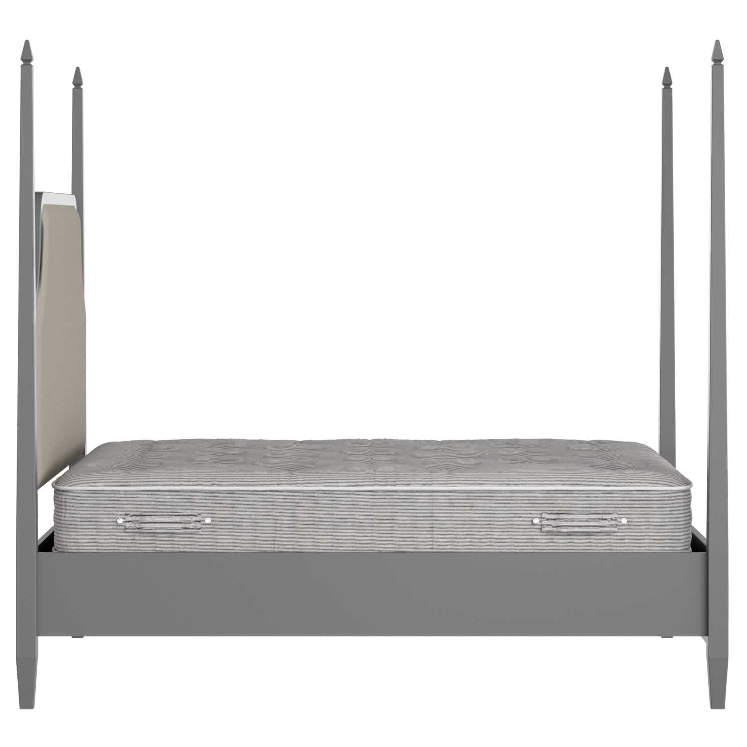 Turner Upholstered wood upholstered bed in grey with Silver fabric