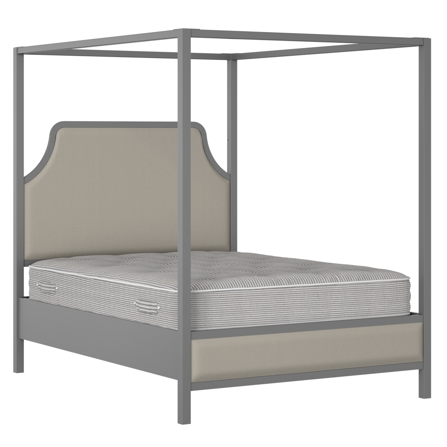 Tynan Upholstered wood upholstered bed in grey with Silver fabric
