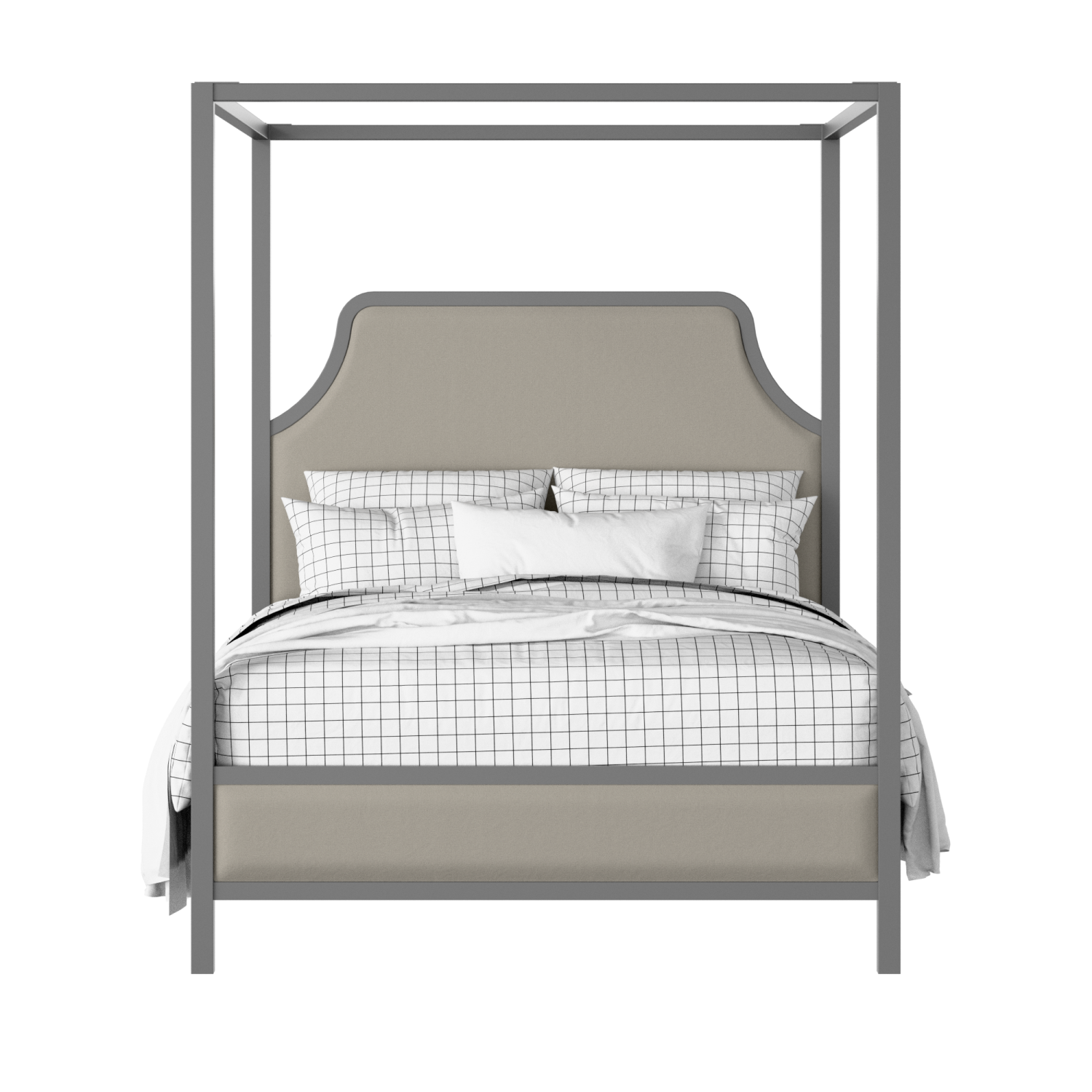 Tynan Upholstered wood upholstered upholstered bed in grey with Silver fabric