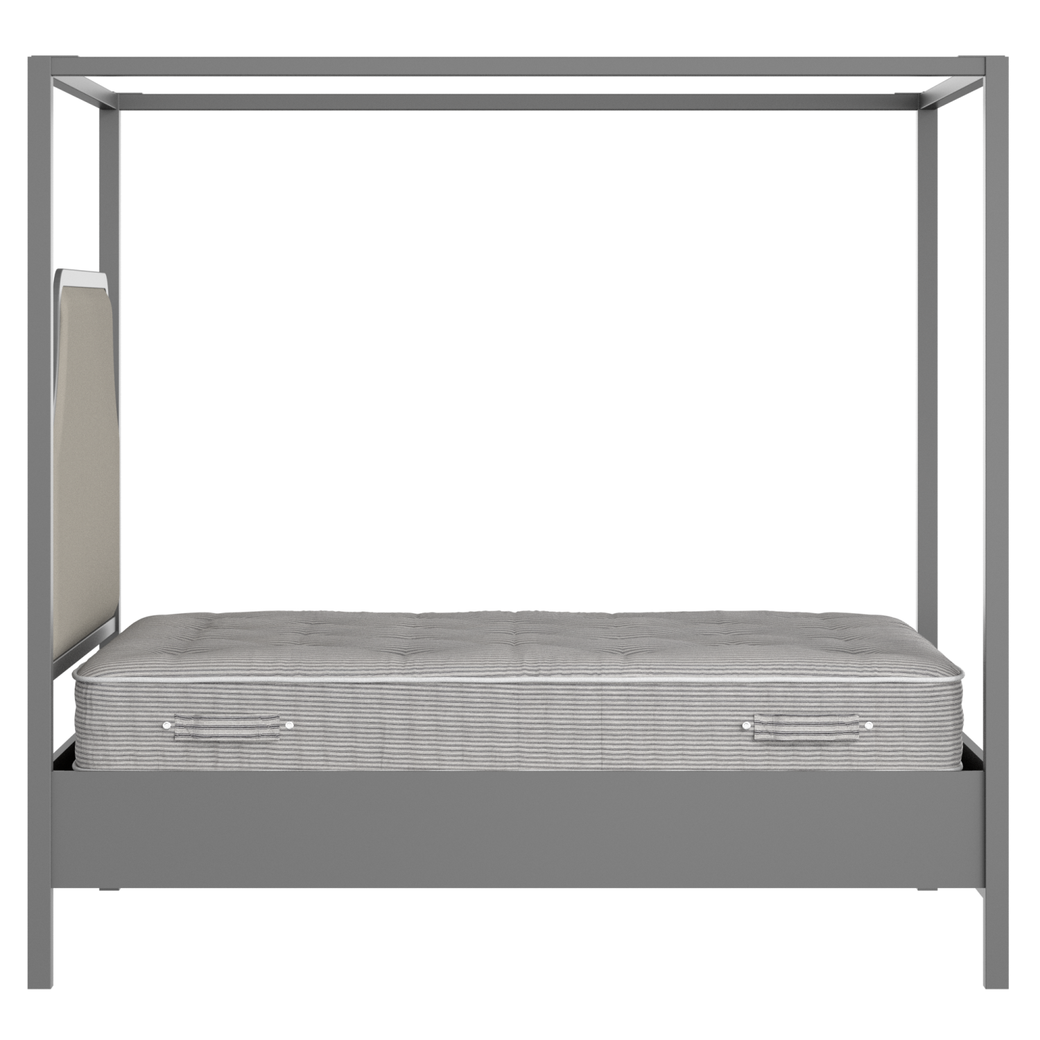 Tynan Upholstered wood upholstered bed in grey with Silver fabric