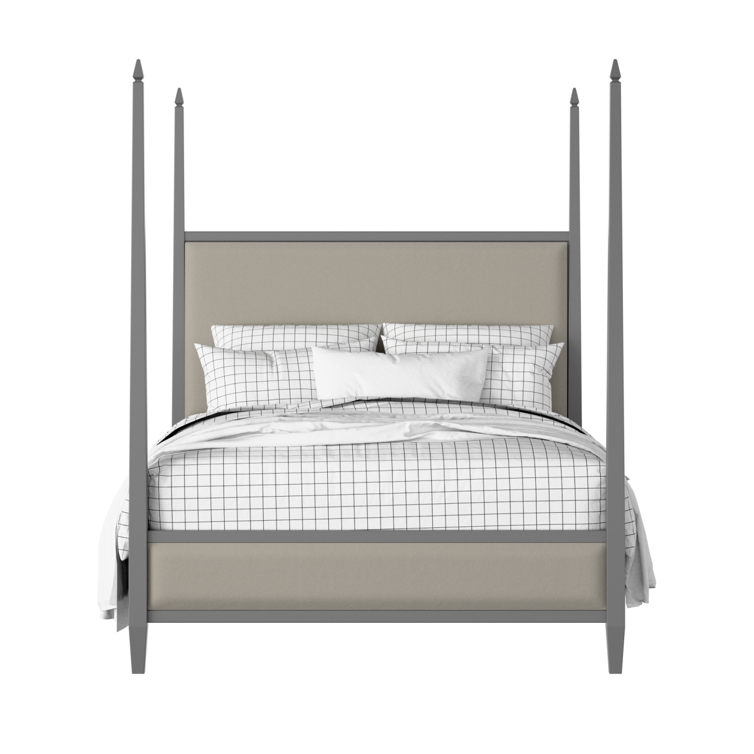 Warton Upholstered wood upholstered upholstered bed in grey with Silver fabric