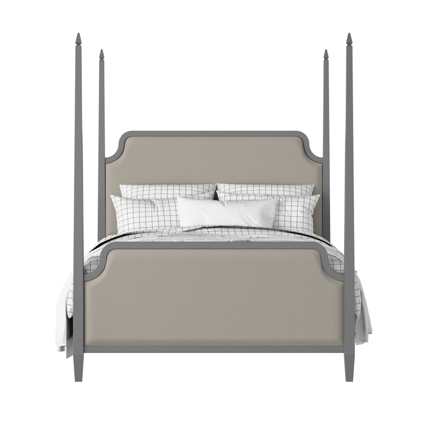 Wilde Upholstered wood upholstered upholstered bed in grey with Silver fabric