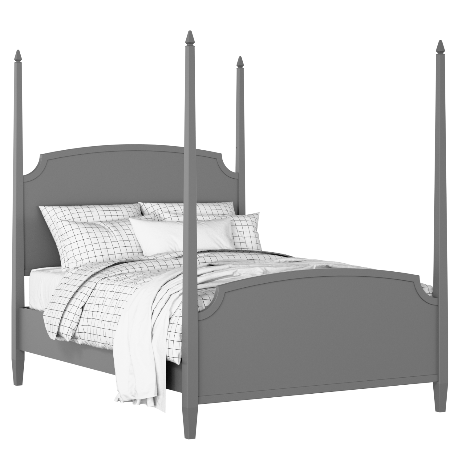 Austin painted wood bed in grey with Juno mattress