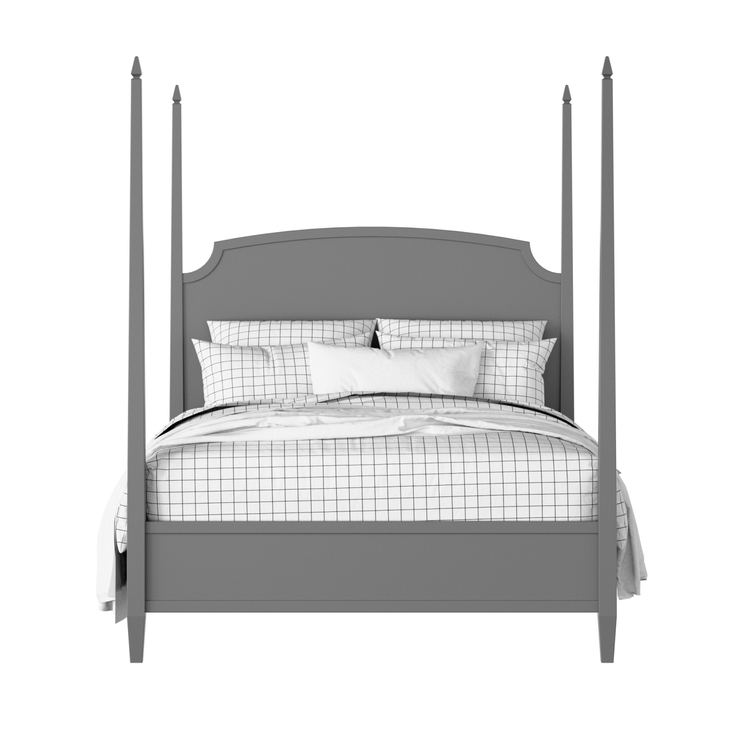 Austin Slim painted wood bed in grey with Juno mattress