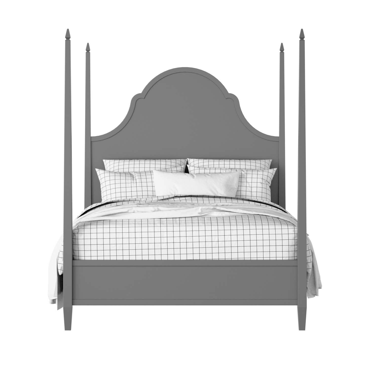 Beckett painted wood bed in grey with Juno mattress