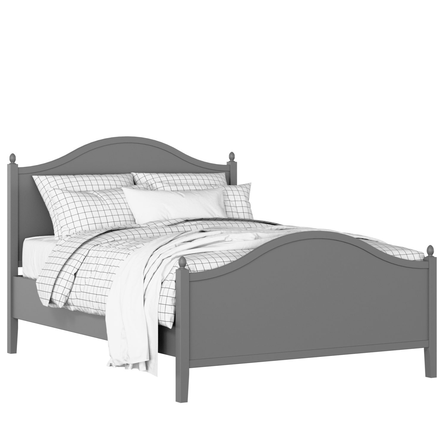 Brady painted wood bed in grey with Juno mattress