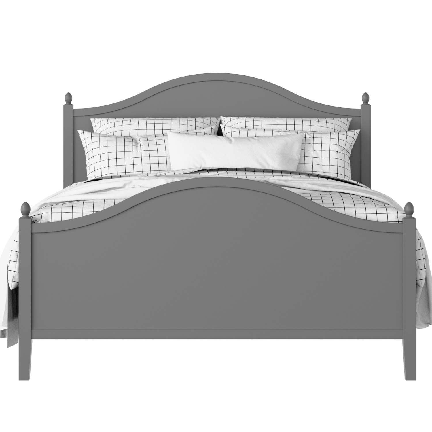 Brady painted wood bed in grey with Juno mattress
