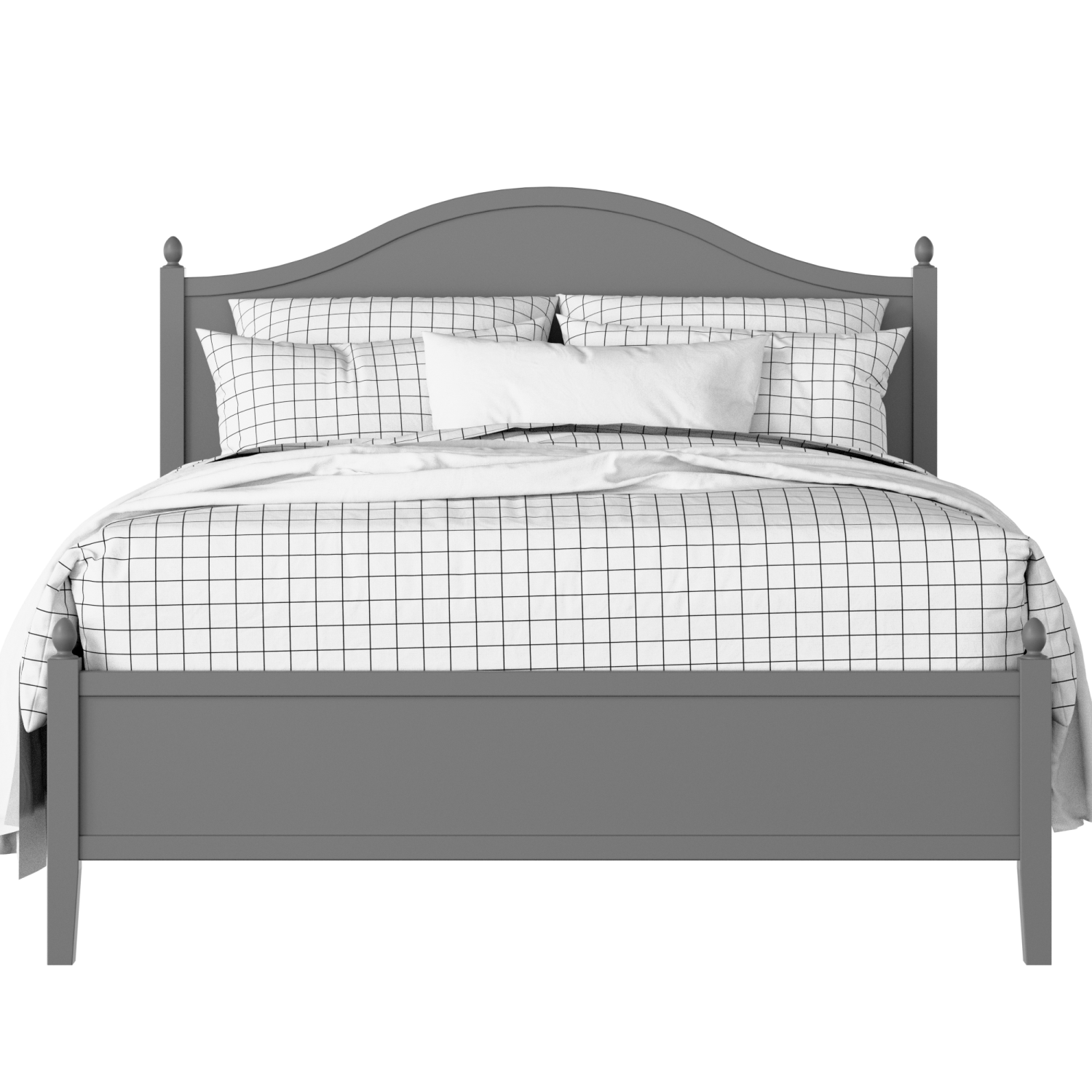 Brady Slim painted wood bed in grey with Juno mattress