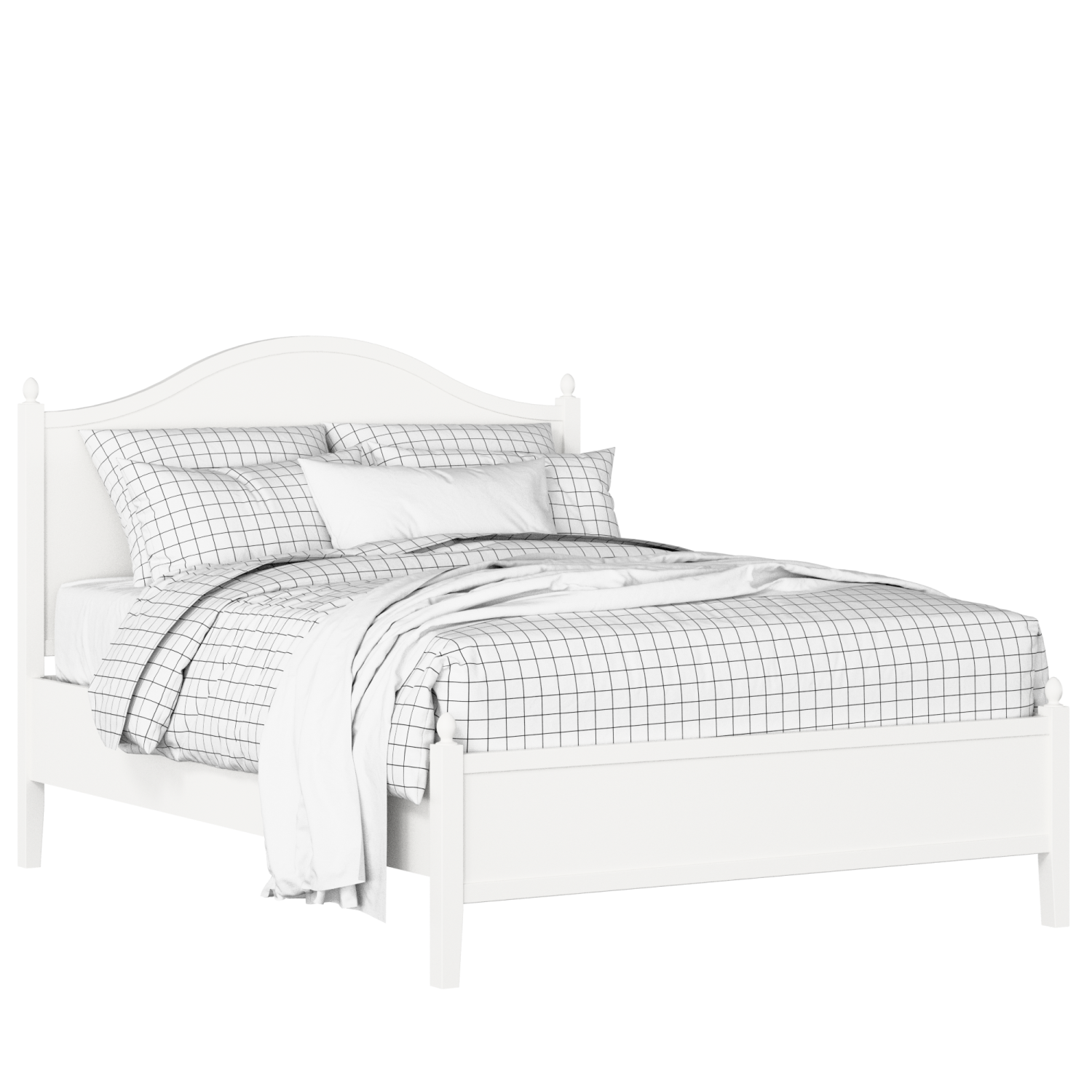 Brady Slim cama de madera pintada en blanco con colchón