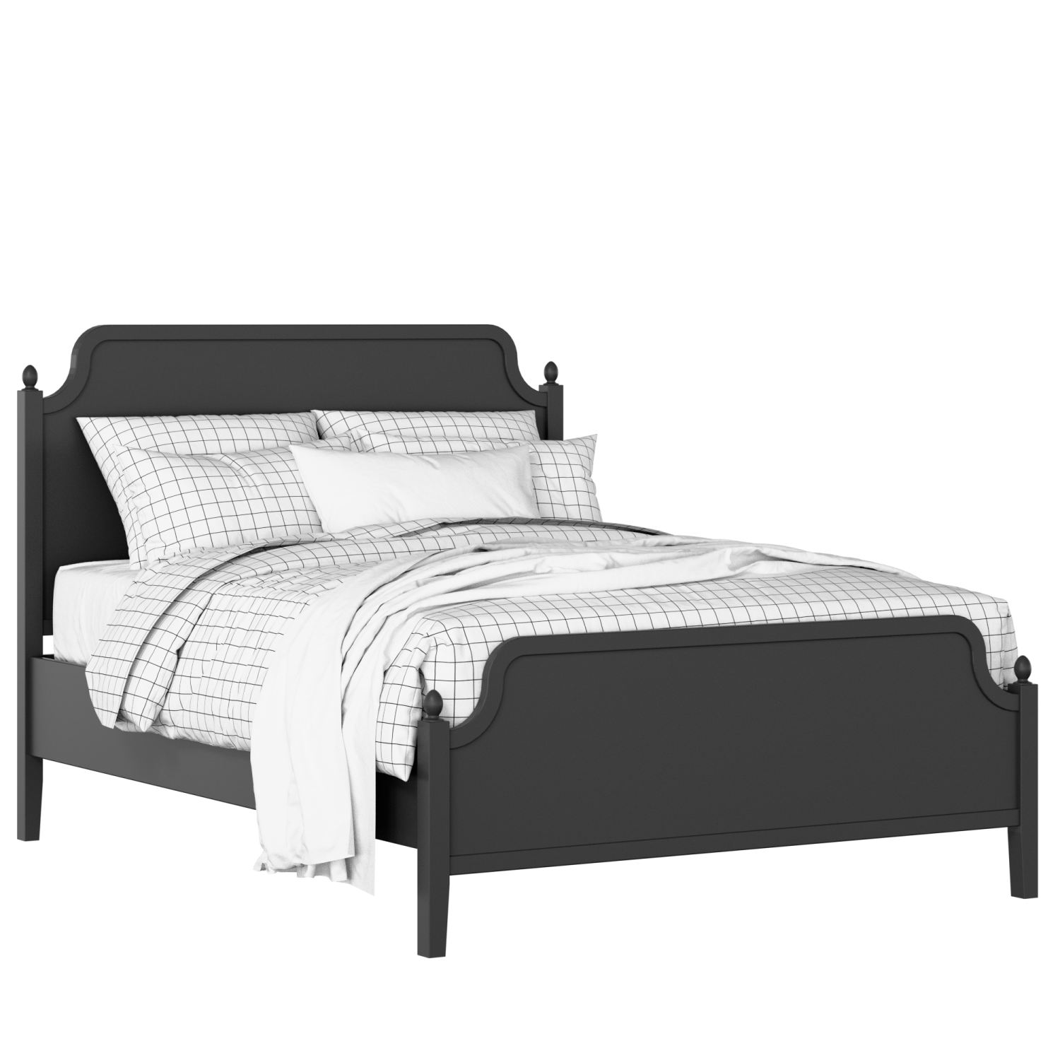 Bronte painted wood bed in black with Juno mattress