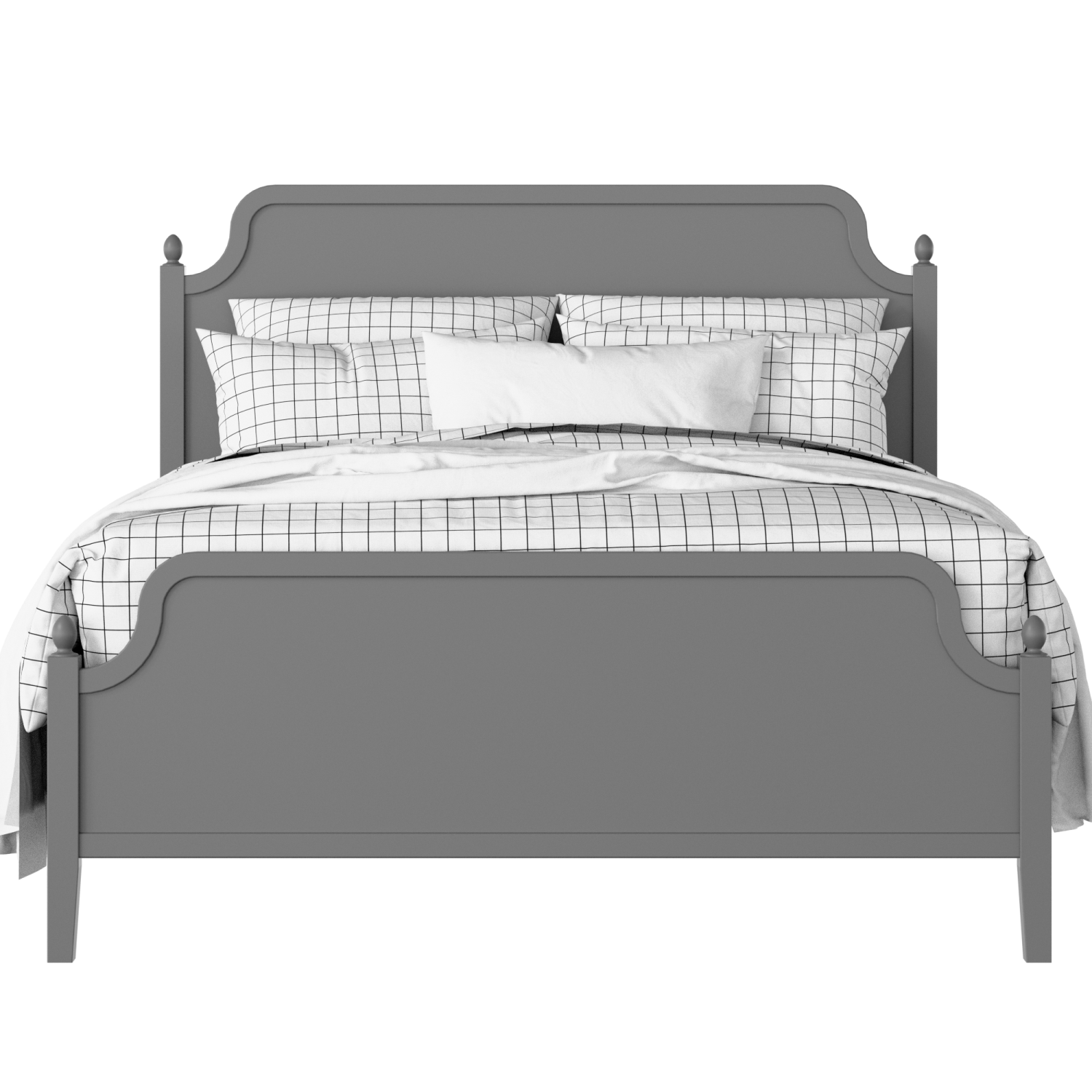 Bronte painted wood bed in grey with Juno mattress