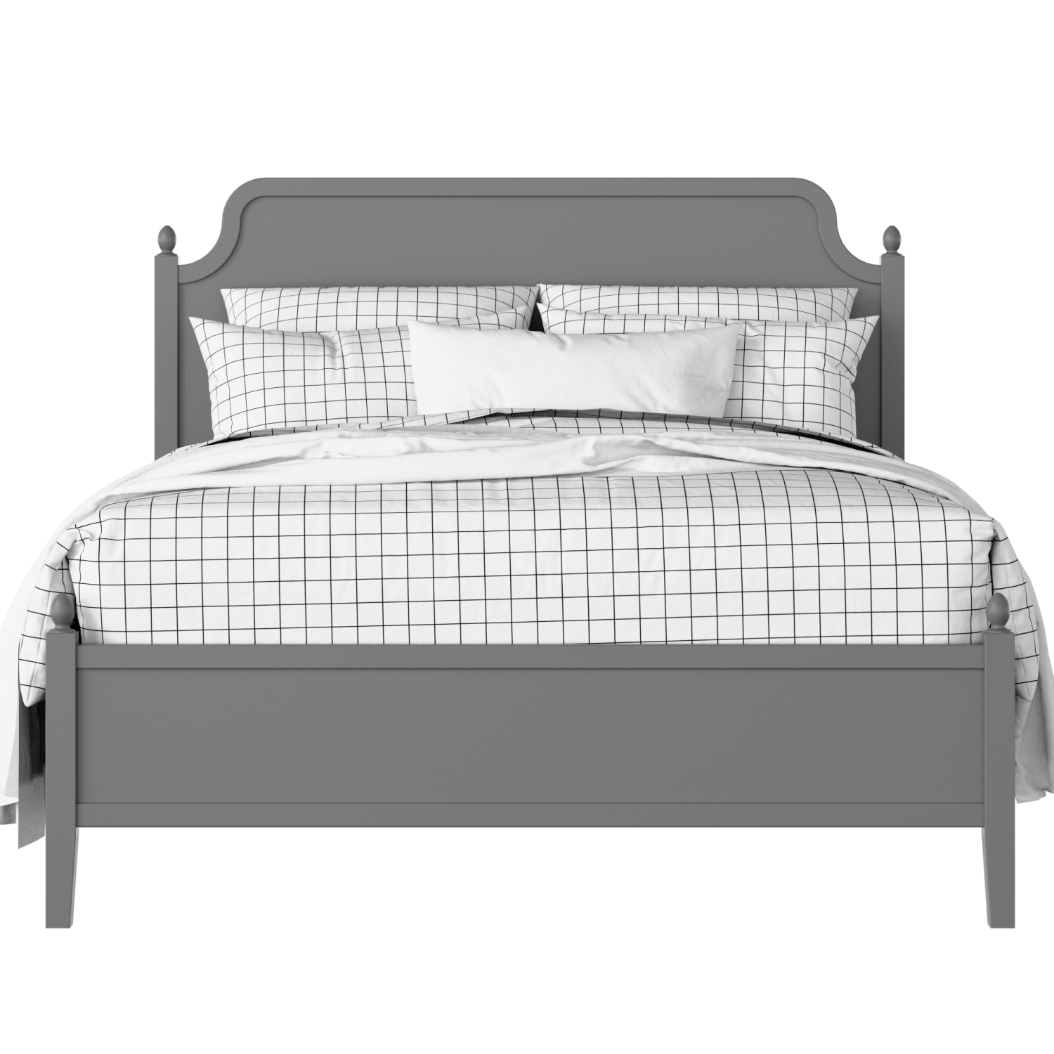 Bronte Slim painted wood bed in grey with Juno mattress