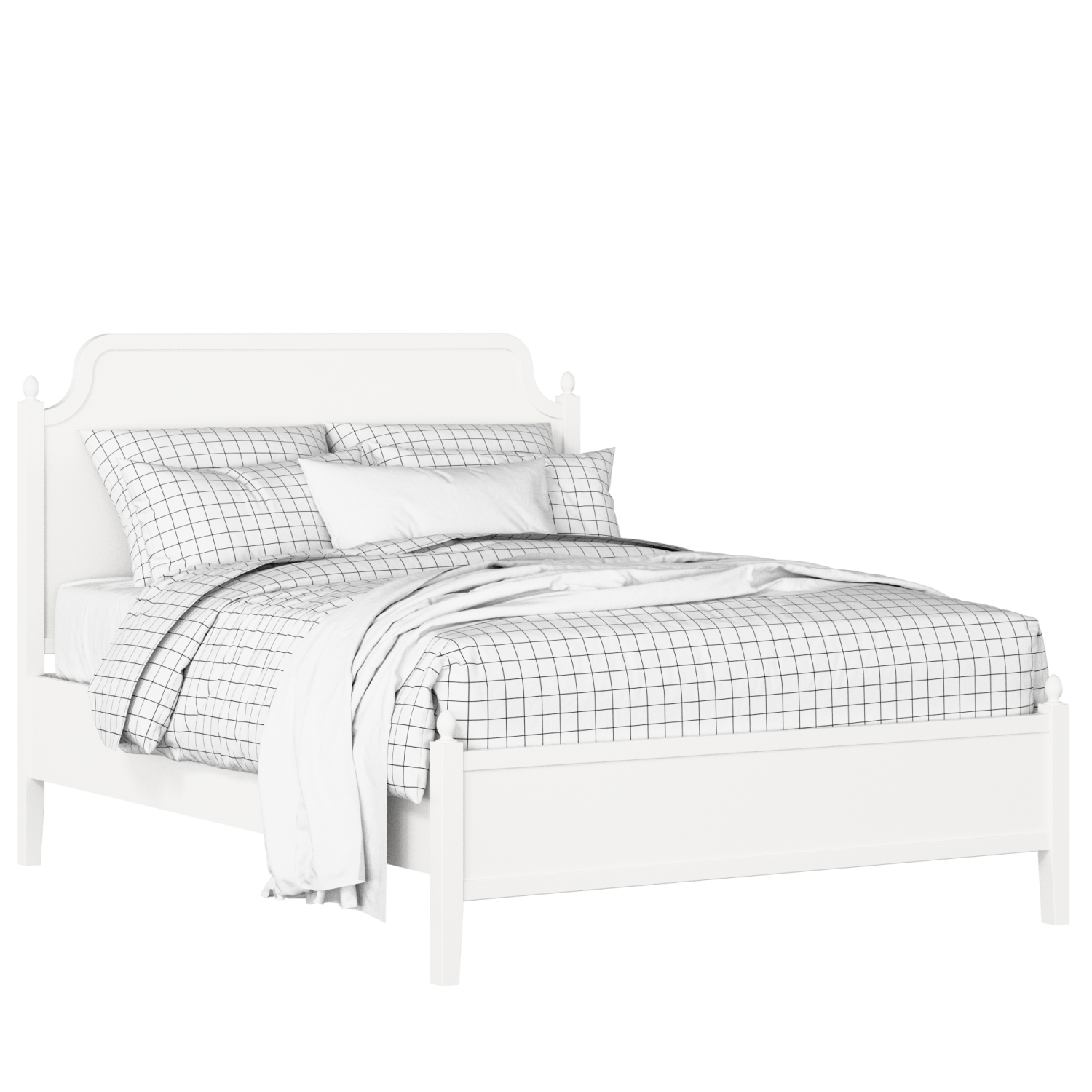 Bronte Slim cama de madera pintada en blanco con colchón