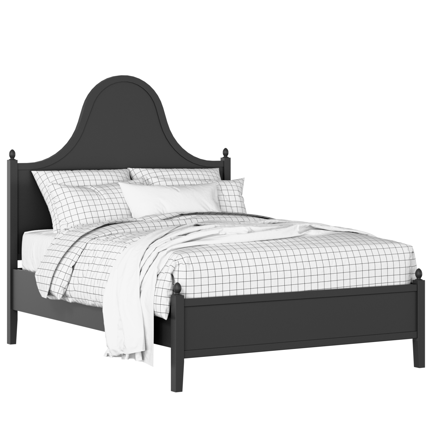 Bryce painted wood bed in black with Juno mattress