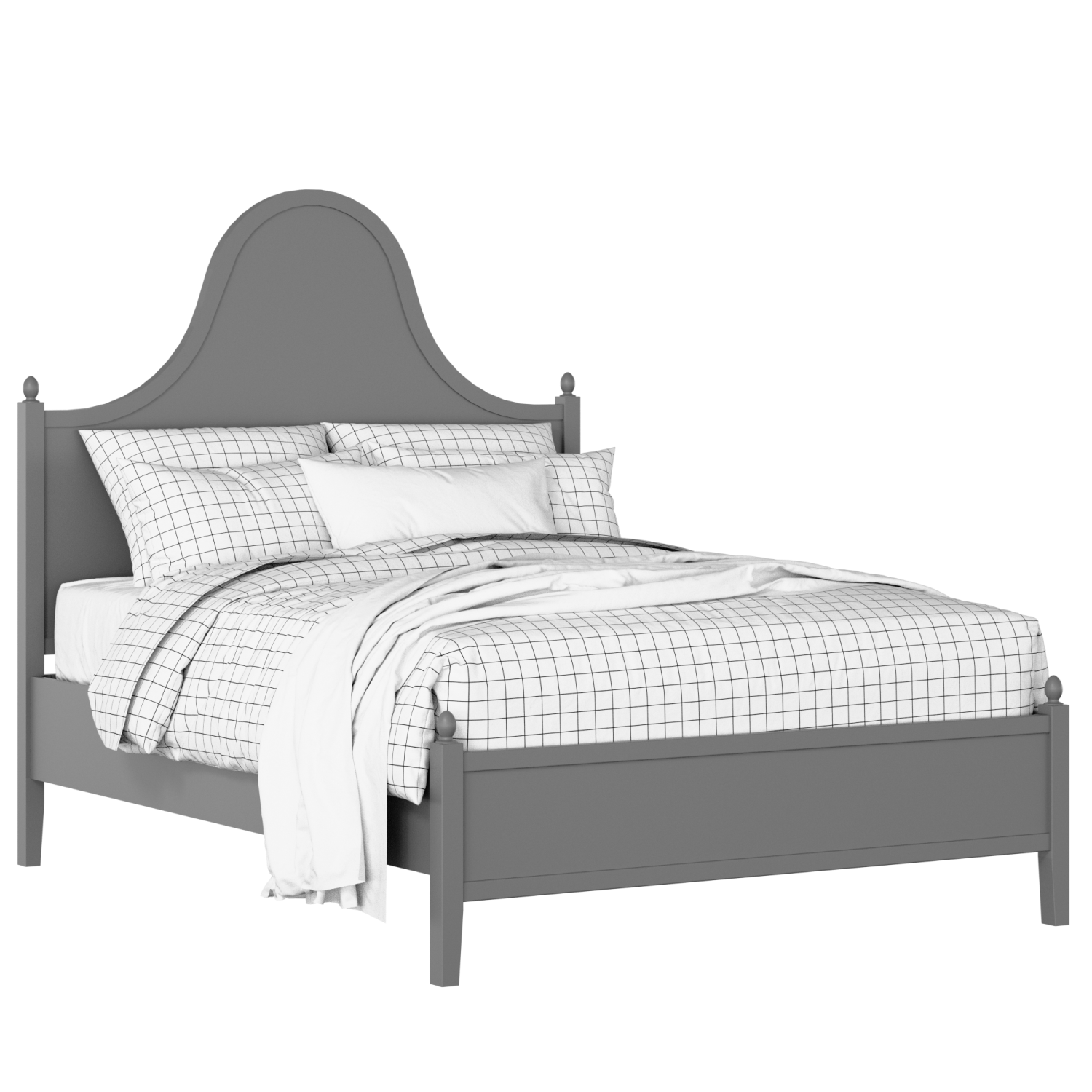 Bryce painted wood bed in grey with Juno mattress