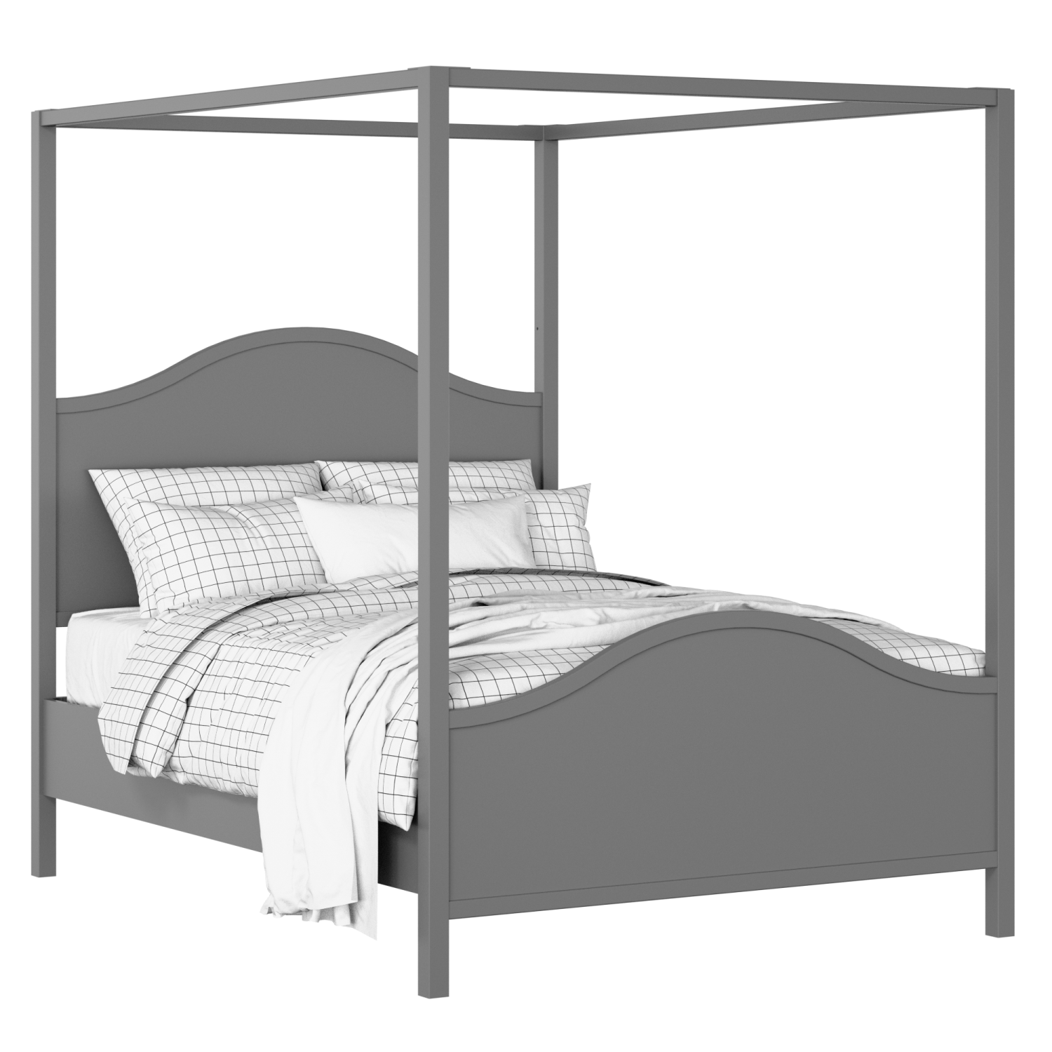 Coleridge painted wood bed in grey with Juno mattress