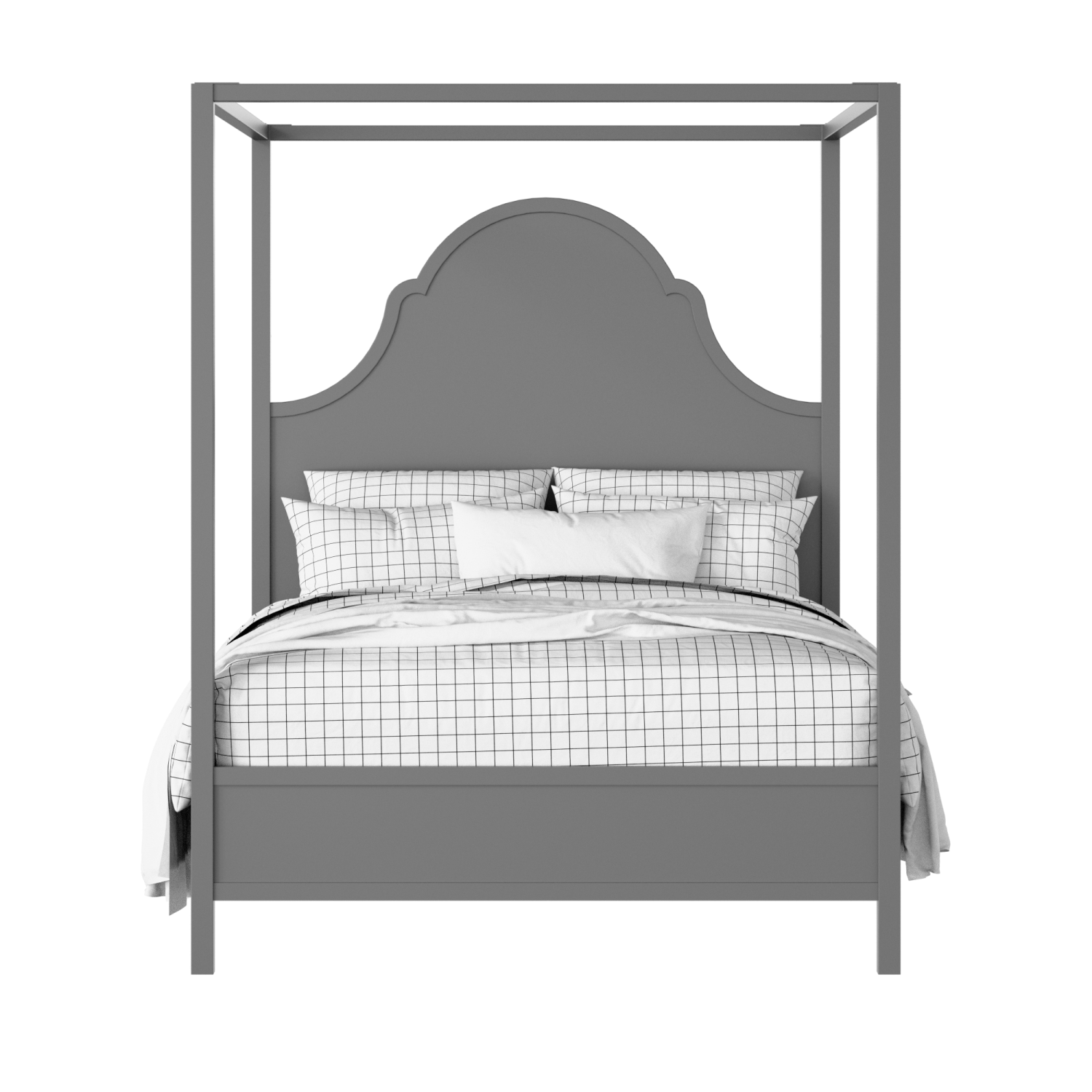 Joyce painted wood bed in grey with Juno mattress