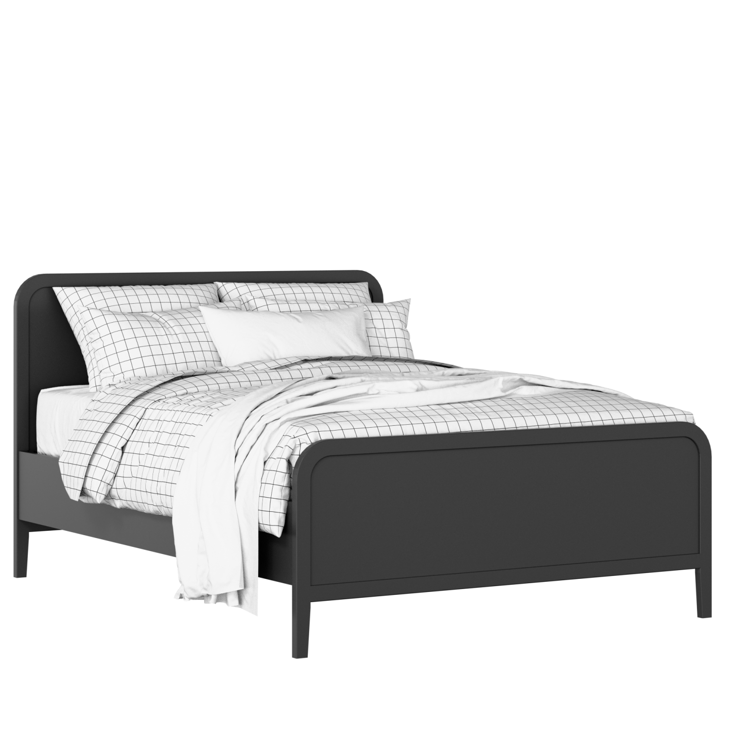 Keats painted wood bed in black with Juno mattress