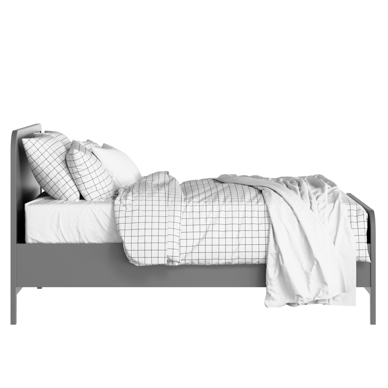 Keats painted wood bed in grey with Juno mattress