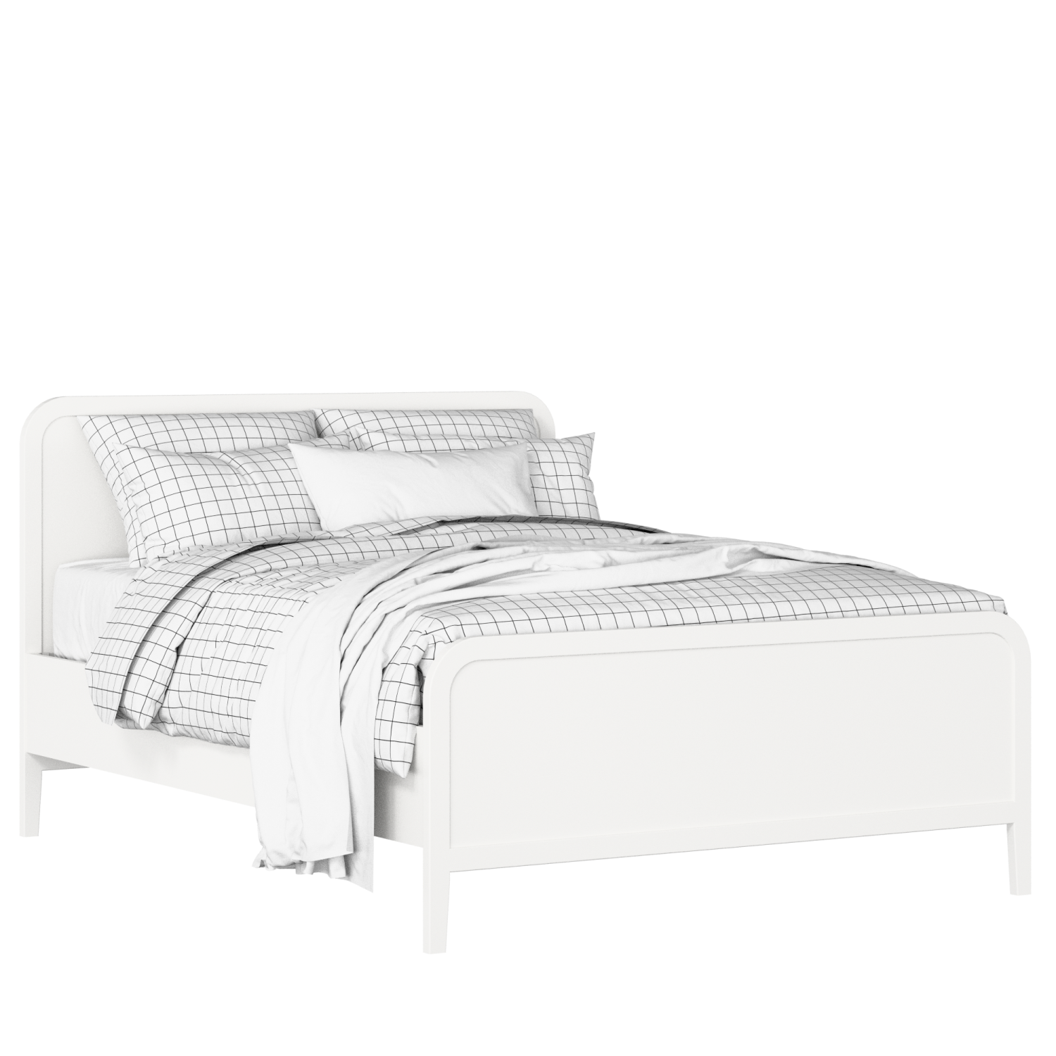 Keats cama de madera pintada en blanco con colchón