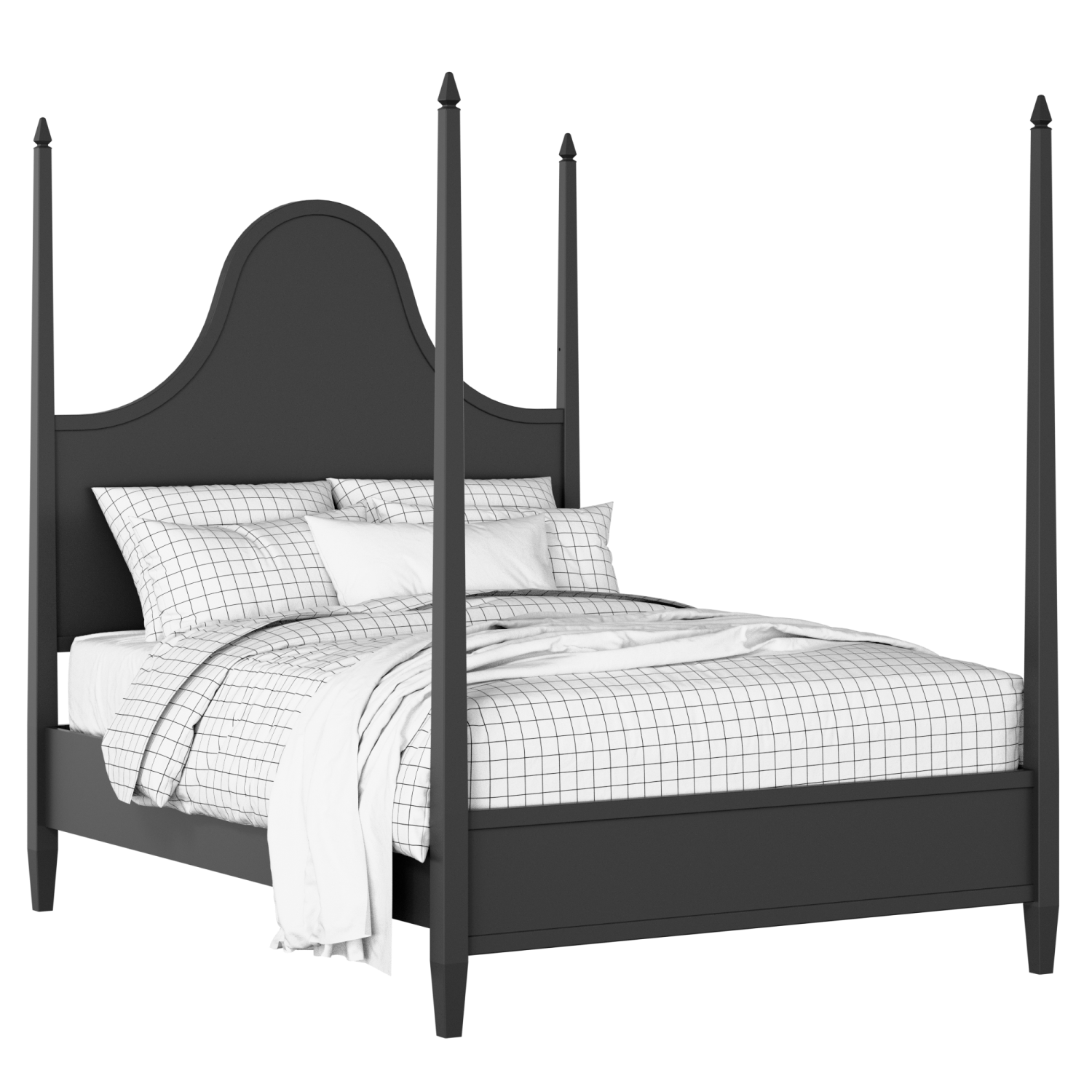 Kelly painted wood bed in black with Juno mattress