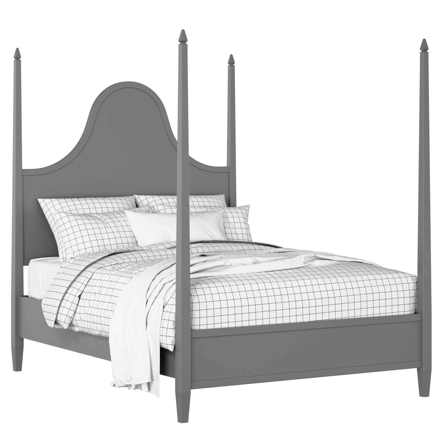 Kelly painted wood bed in grey with Juno mattress