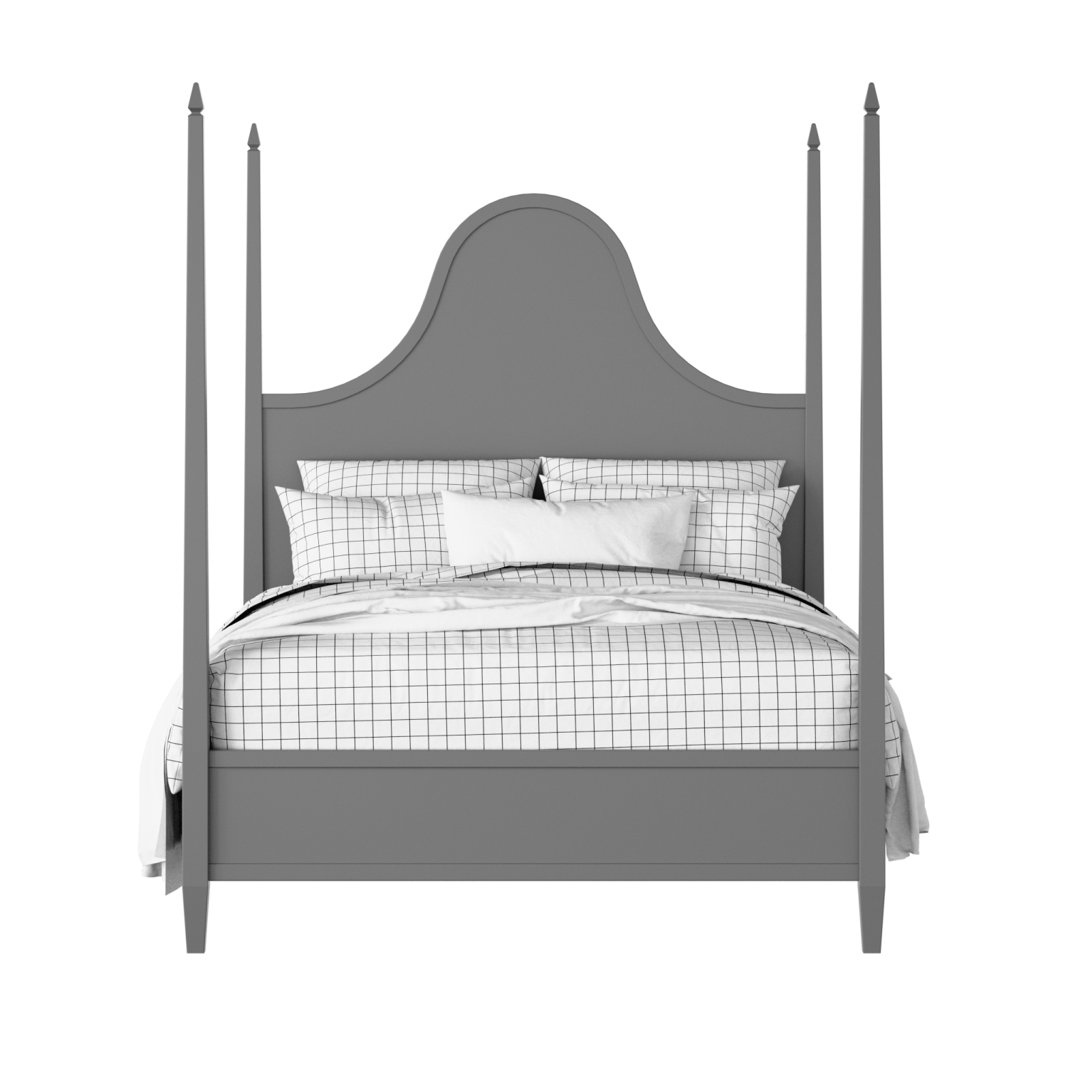 Kelly painted wood bed in grey with Juno mattress