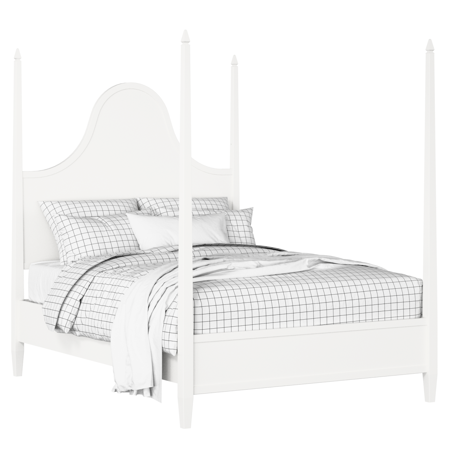 Kelly cama de madera pintada en blanco con colchón