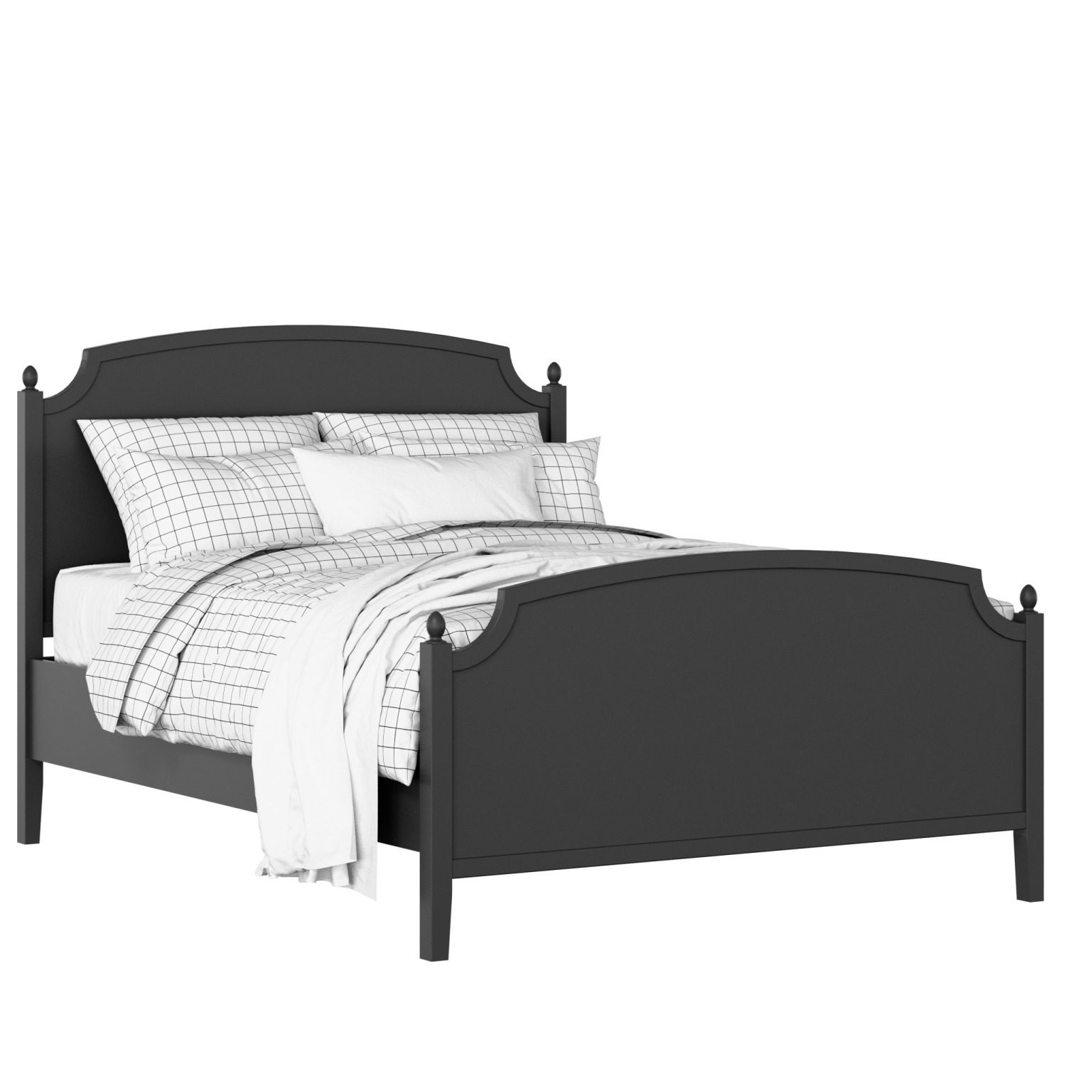 Kipling painted wood bed in black with Juno mattress