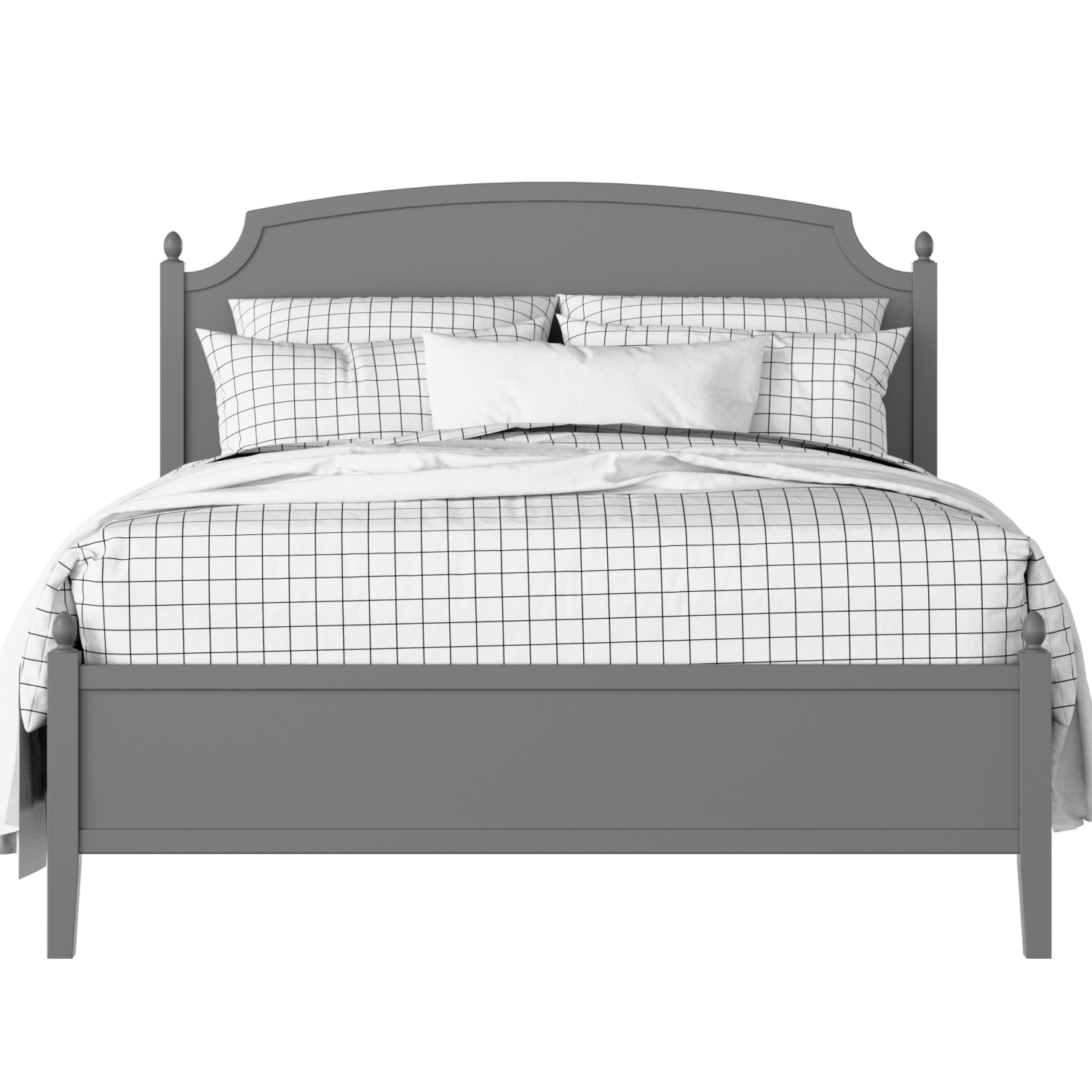 Kipling Slim painted wood bed in grey with Juno mattress