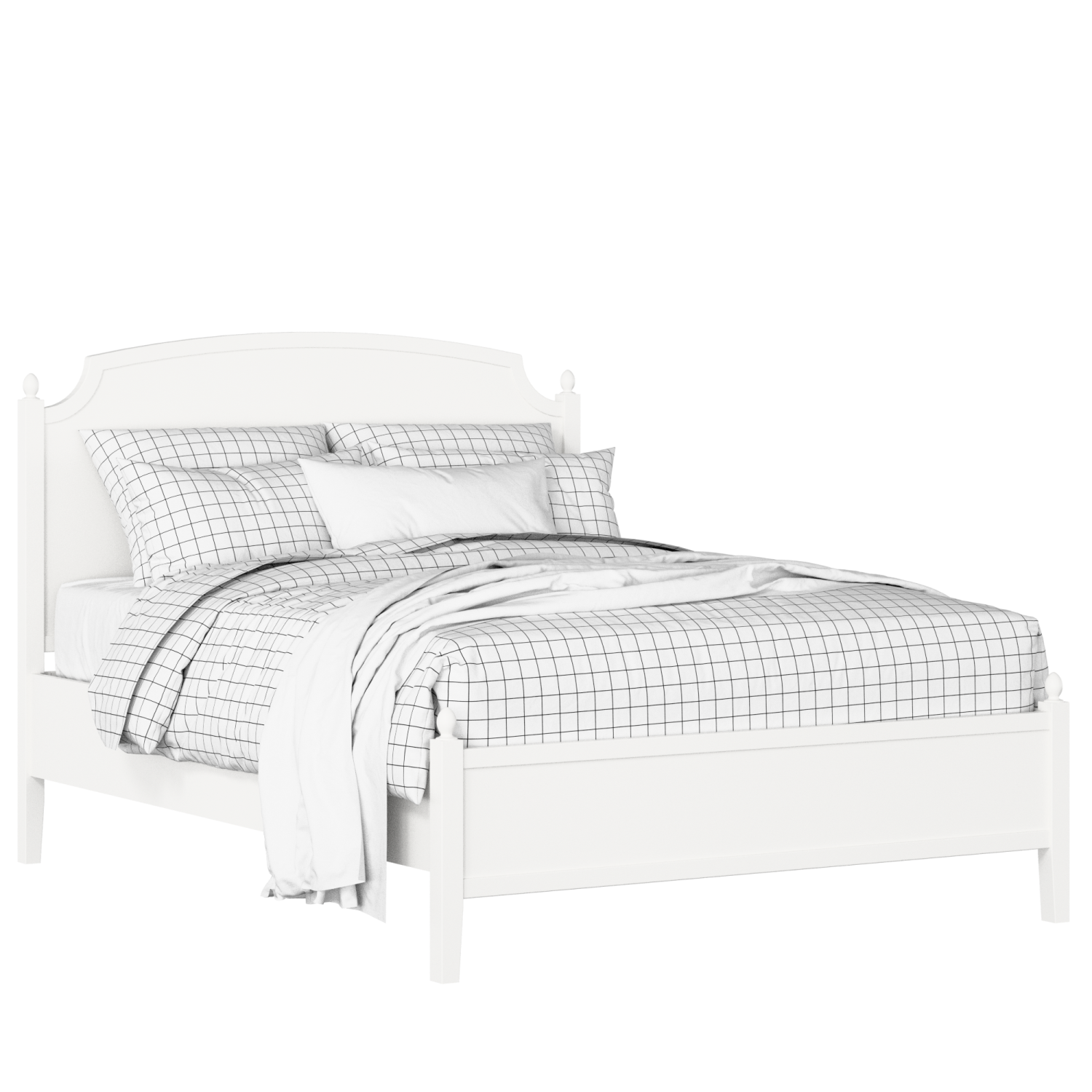 Kipling Slim painted wood bed in white with Juno mattress