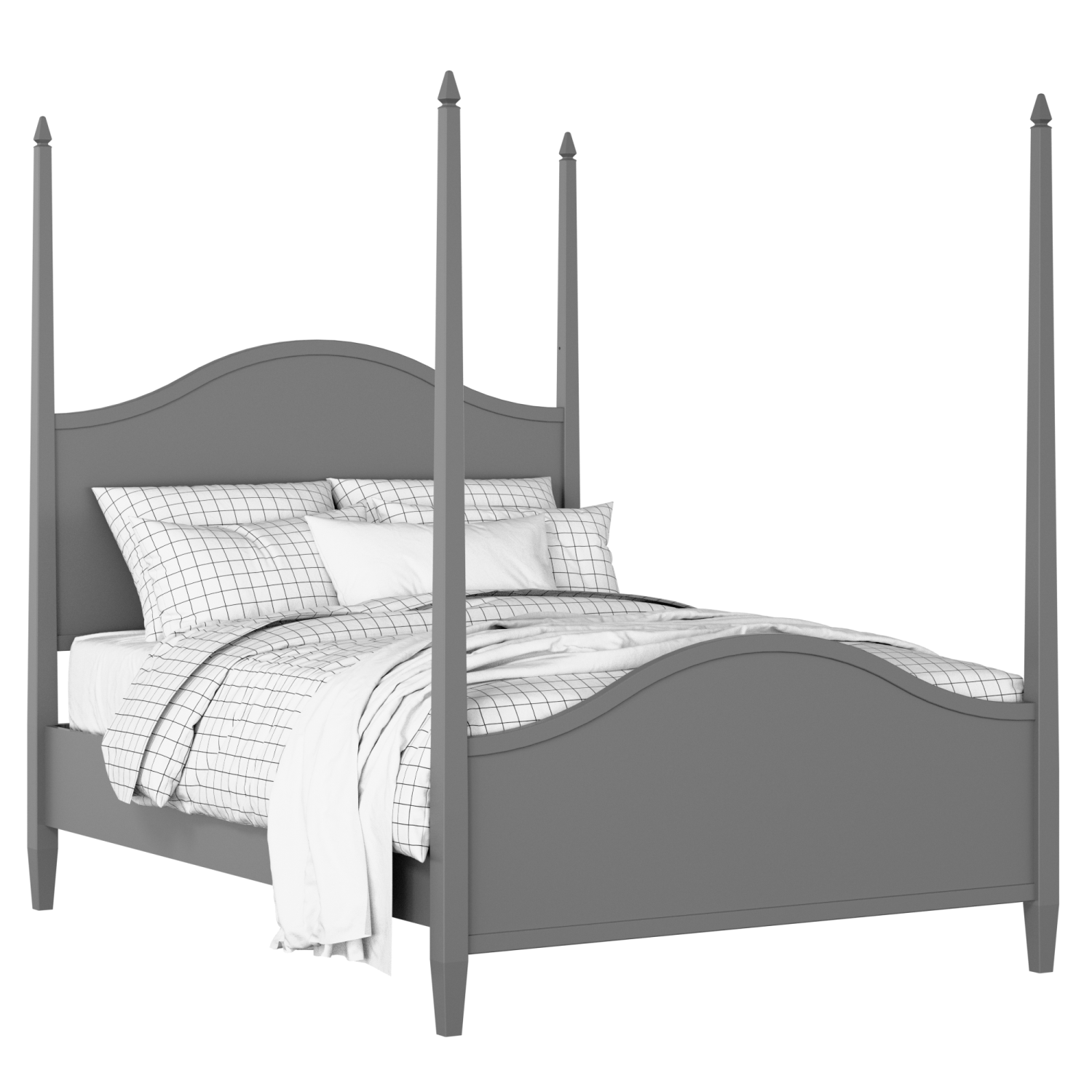 Larkin painted wood bed in grey with Juno mattress