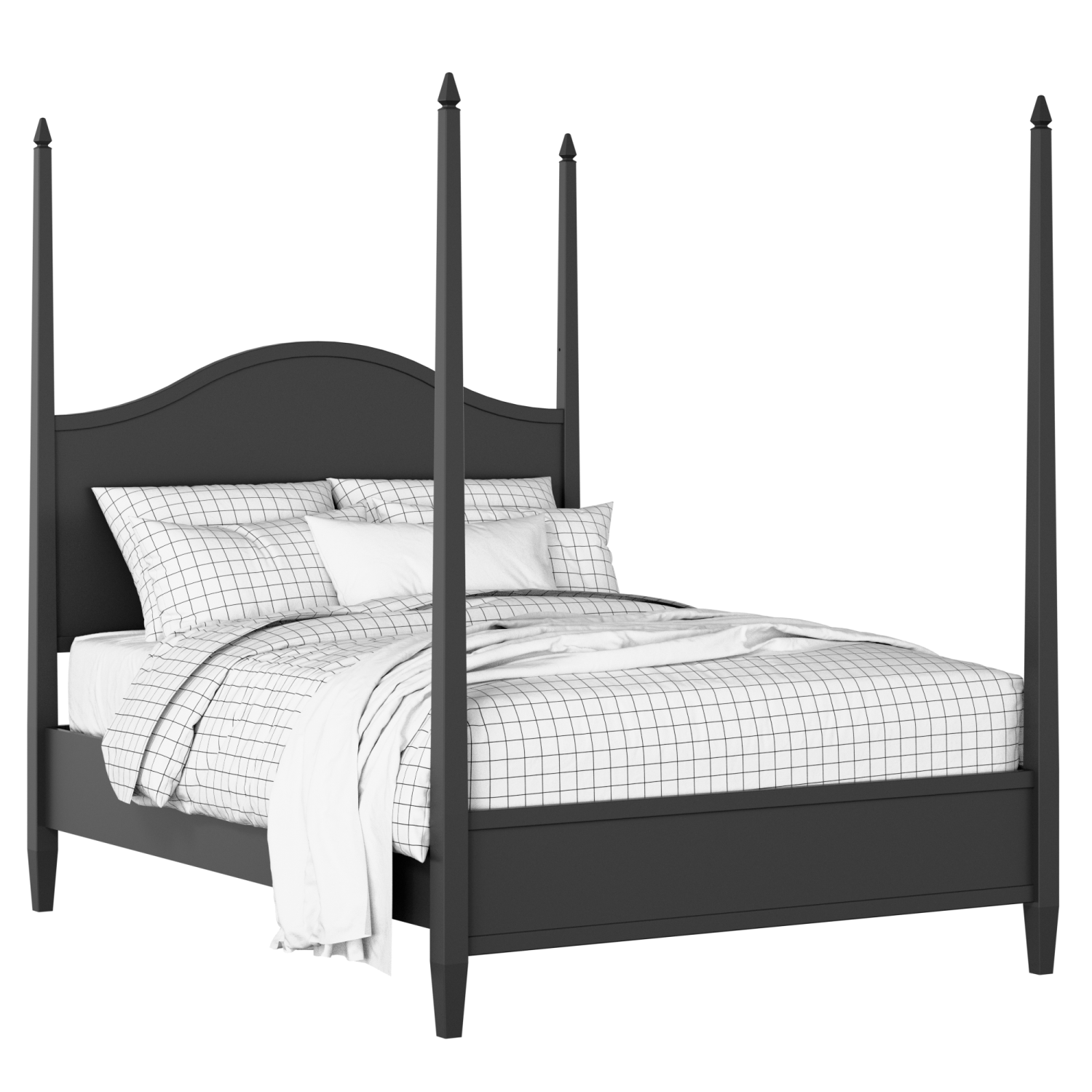 Larkin Slim painted wood bed in black with Juno mattress