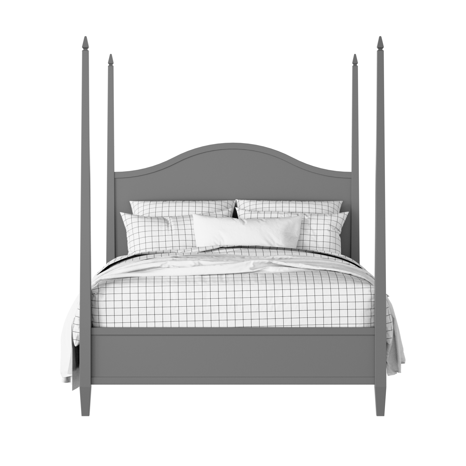 Larkin Slim painted wood bed in grey with Juno mattress