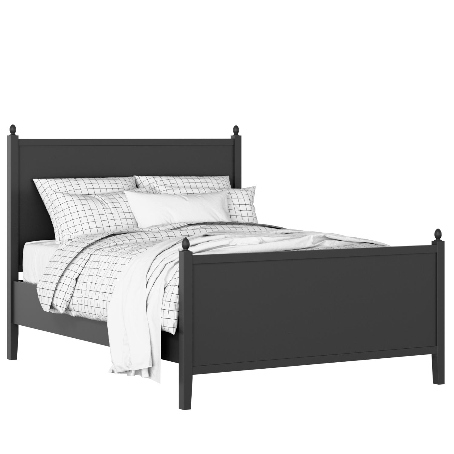 Marbella painted wood bed in black with Juno mattress